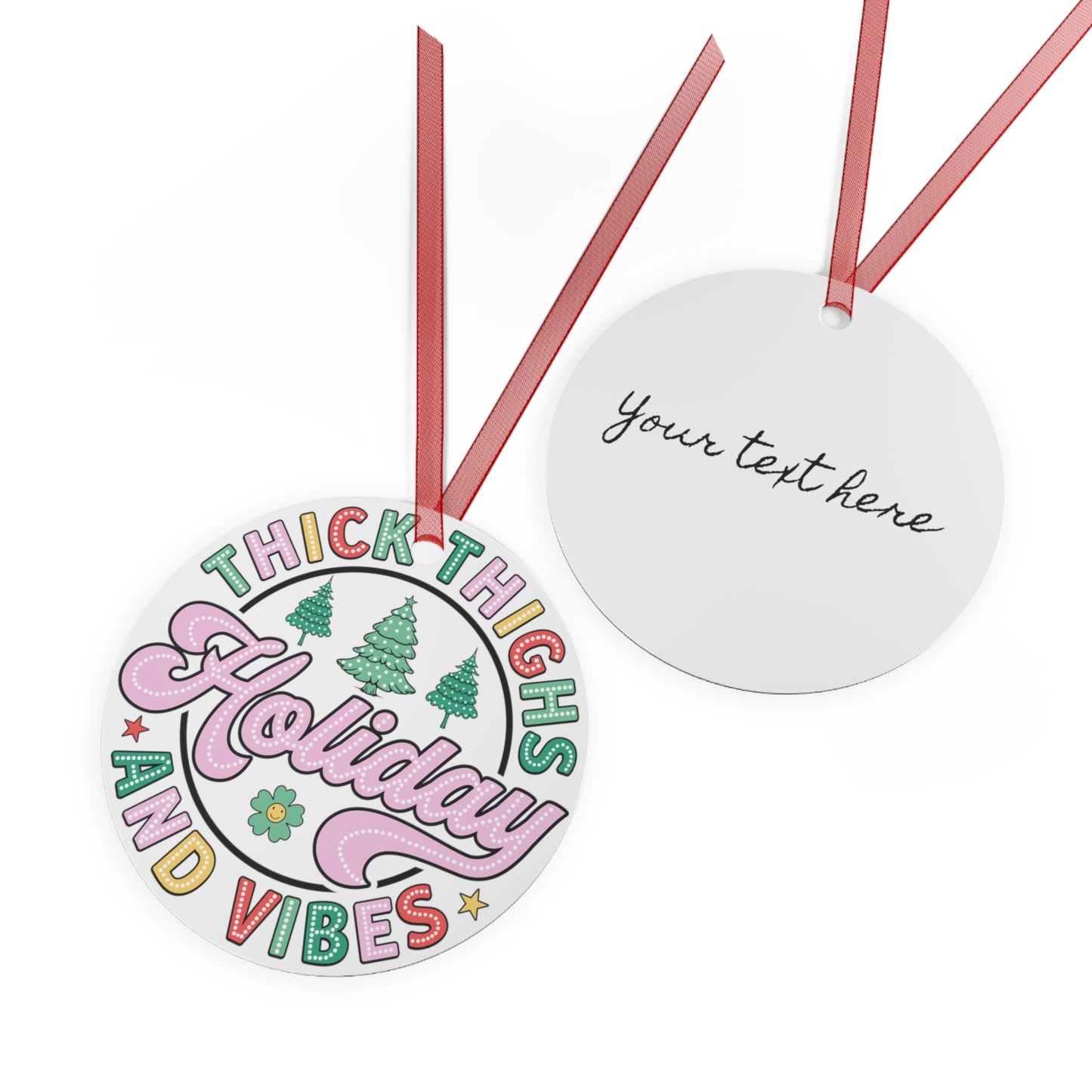 Christmas  Customizable Round Metal Ornament