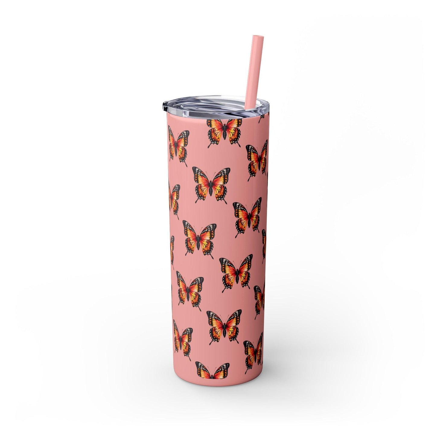 Monarch Butterfly Skinny Tumbler (with Straw, 20oz) - Cosmic Creations by Karen