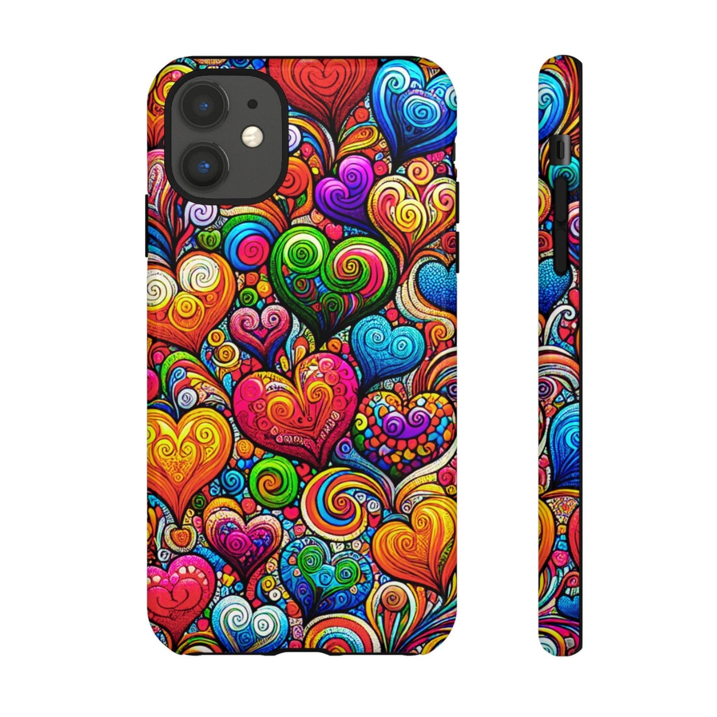 Tough Phone Case :" Eclectic Elegance Phone Case Collection" ( Hearts patterns)