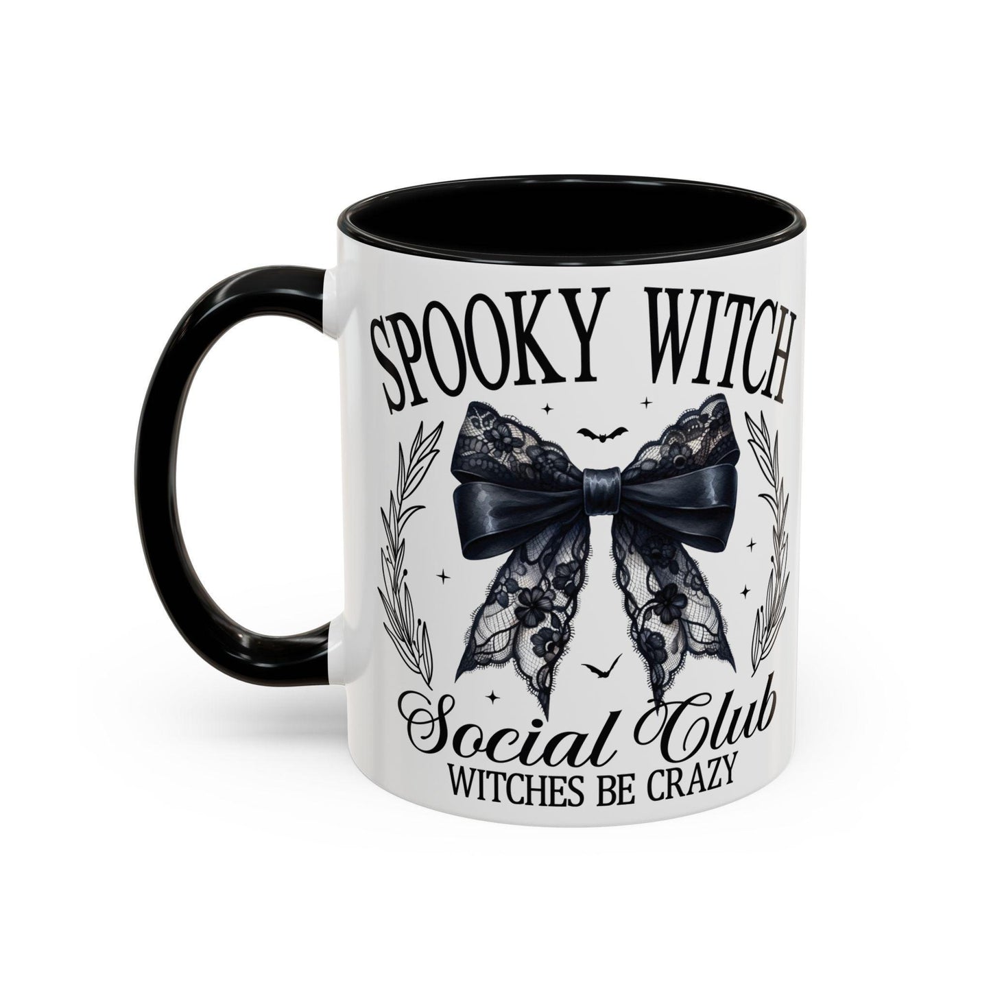 Halloween Accent Coffee Mug (11, 15oz) - "Spooky Witch, Social Club"