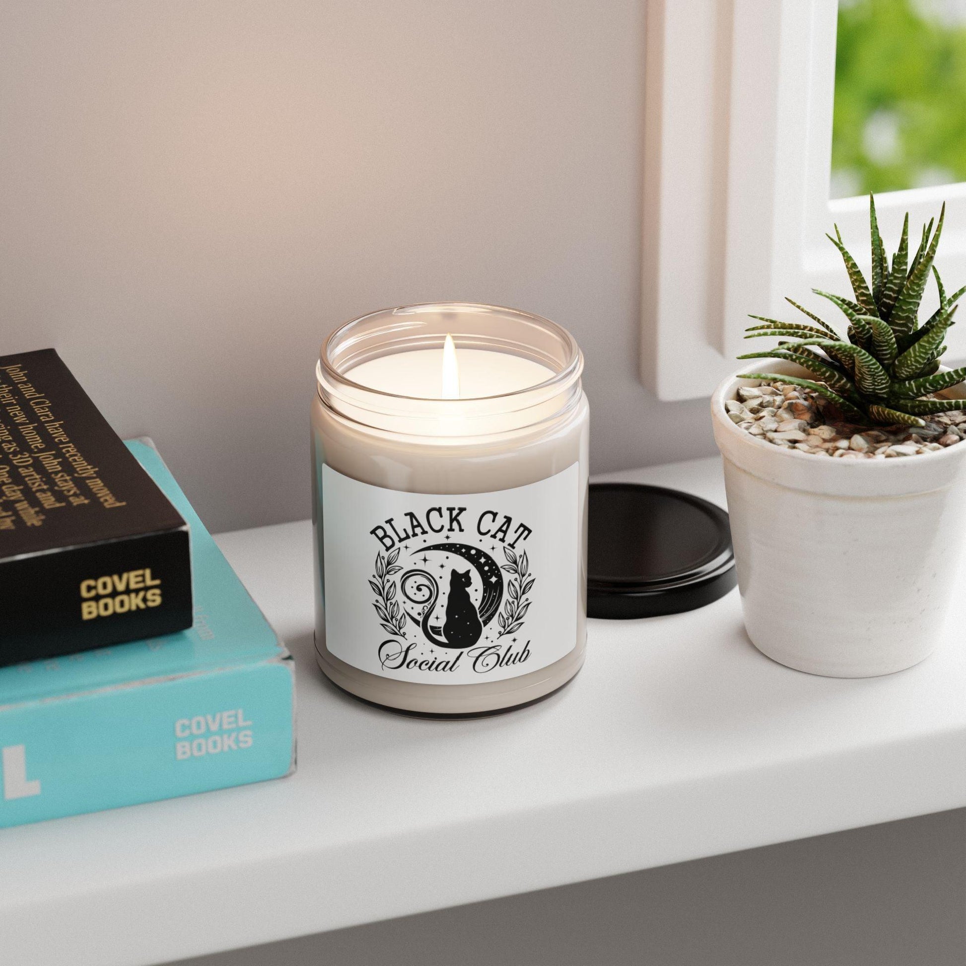 Black Cat Social Club Scented Candle (White) - Cosmic Creations by Karen