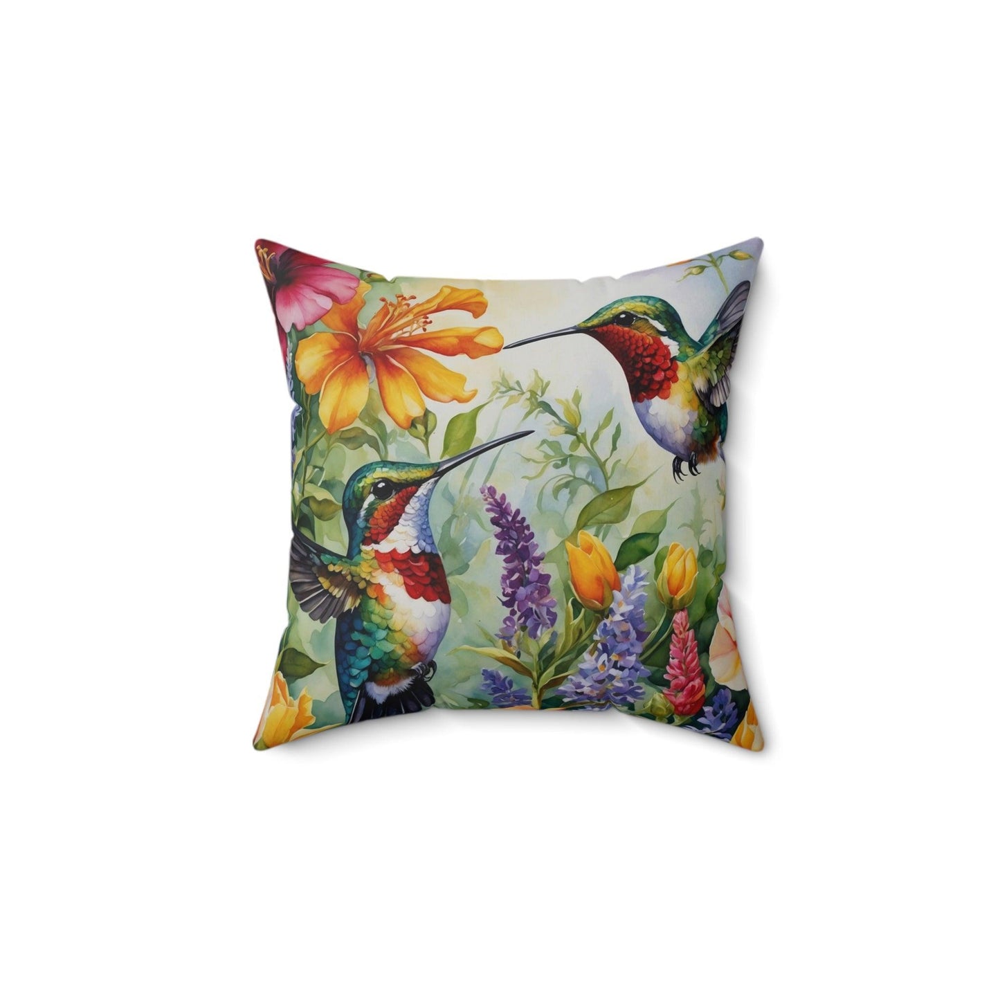 Floral and Hummingbird Cushion