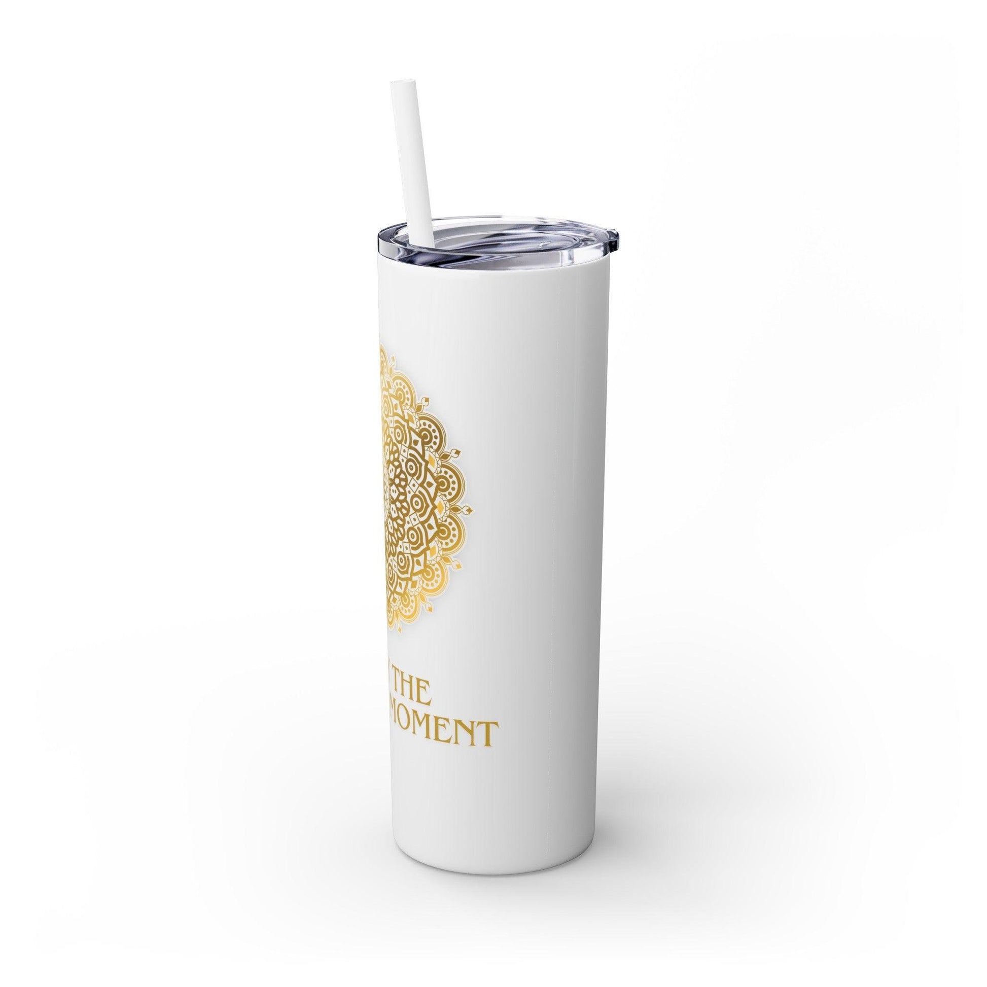 Enjoy the Present Moment & Be Grateful Skinny Tumbler, 20oz - Cosmic Creations by Karen