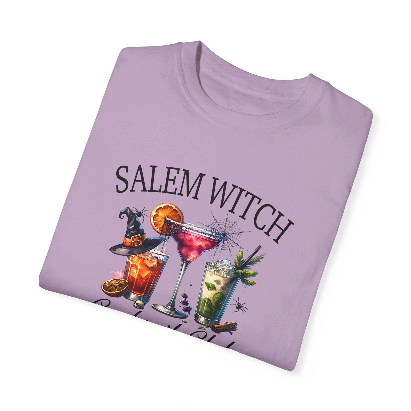 Unisex Garment-Dyed T-shirt - "Salem Witches Cocktail Club" for your Halloween party