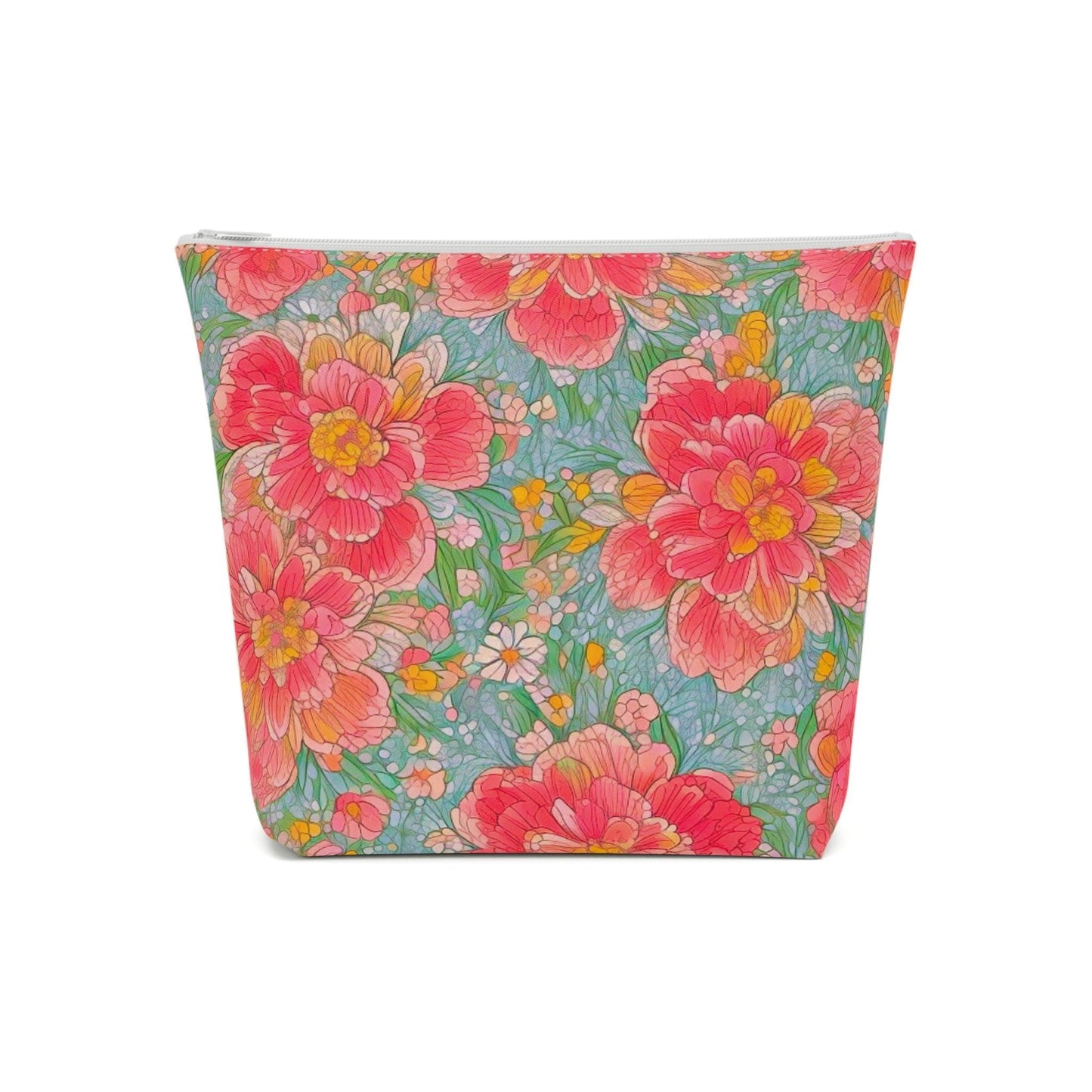 Colorful Floral Cotton Cosmetic Bag Vibrant and Stylish Makeup Bag, Perfect for Personal Use & Gifts - Cosmic Creations by Karen