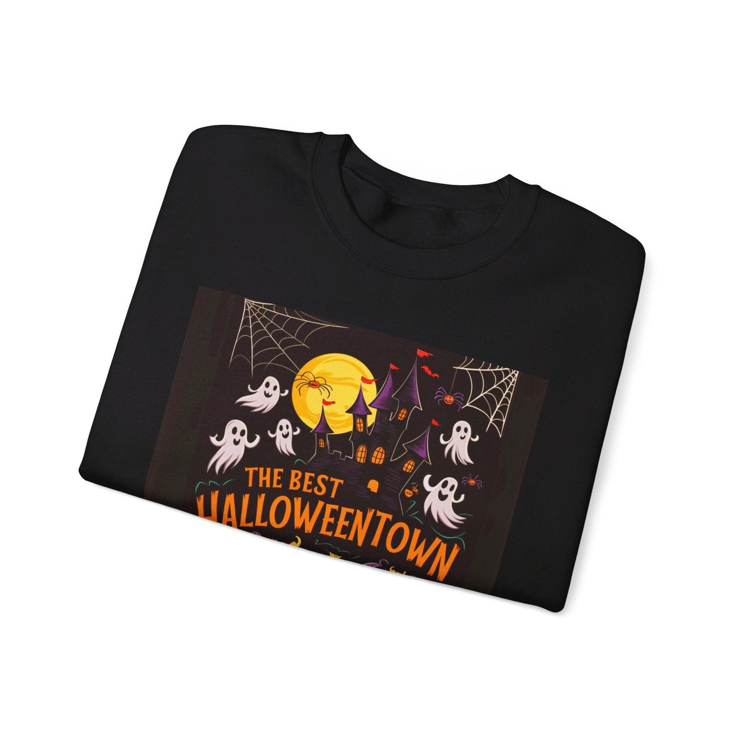 Halloween Town Crewneck Black Sweatshirt - Cosmic Creations by Karen