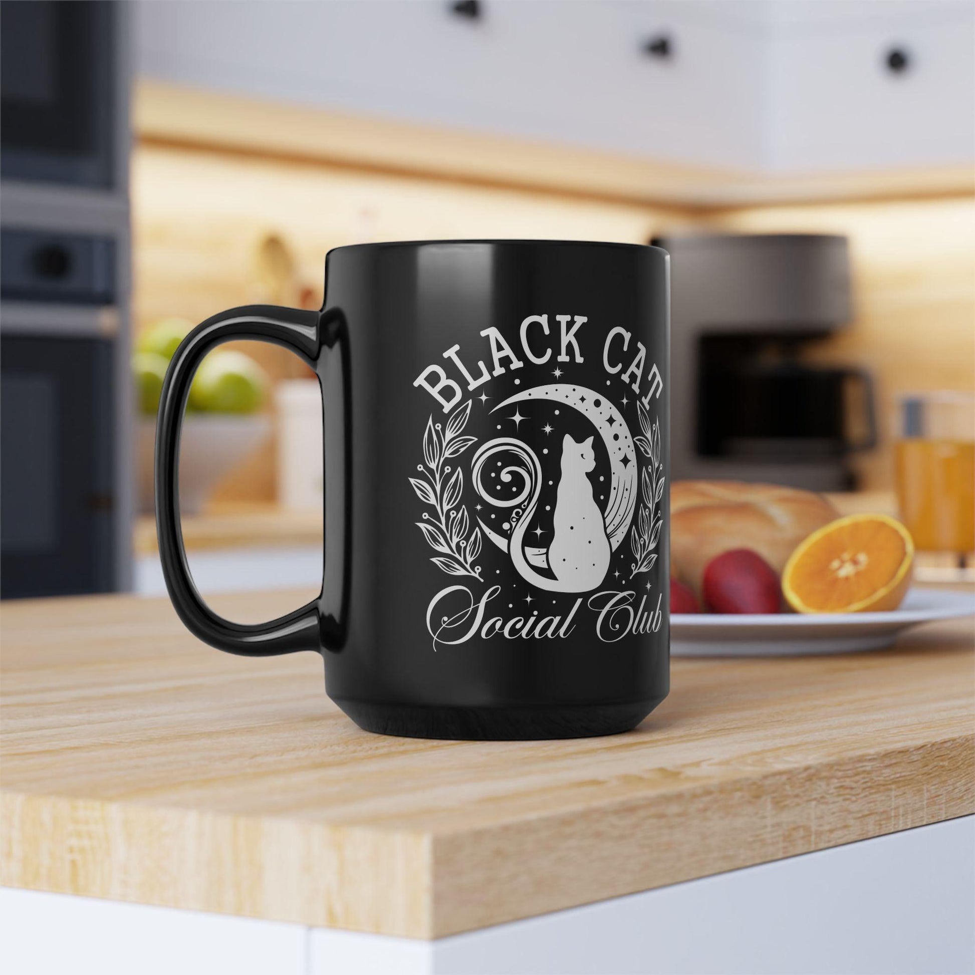 Black Cat Social Club Halloween Mug - Cosmic Creations by Karen