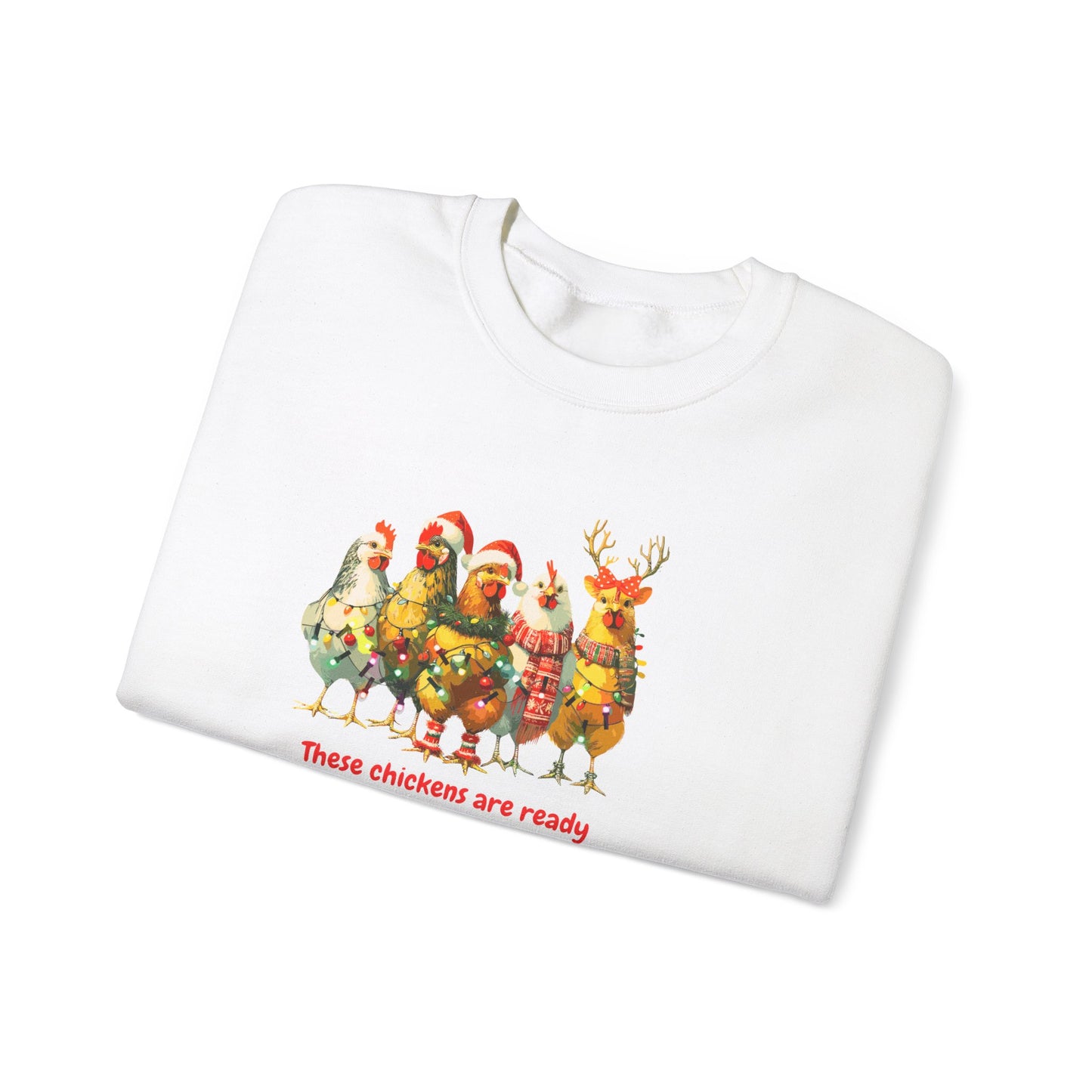 Christmas Chickens Heavy Blend™ Crewneck Sweatshirt