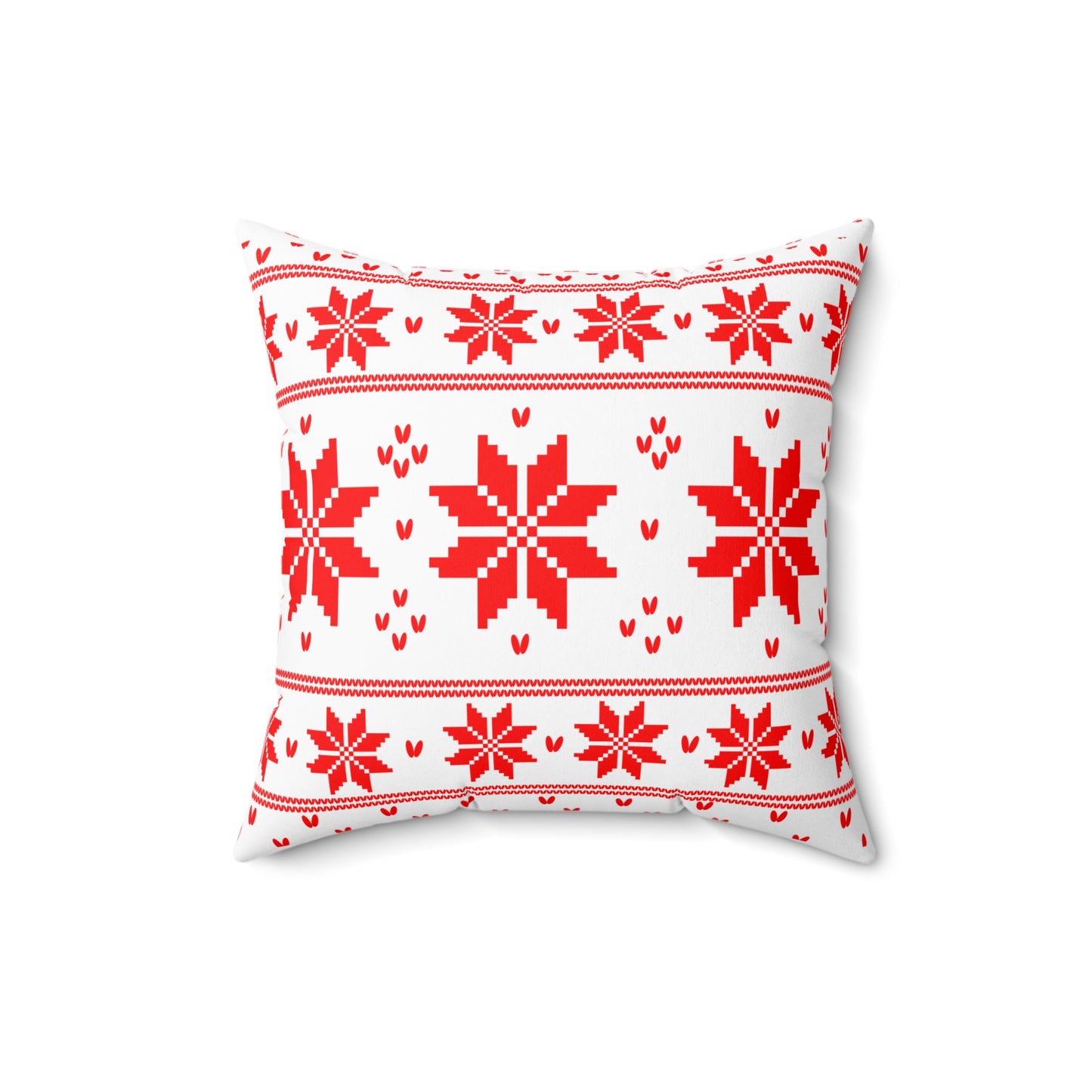 Christmas Knitted Red Style  Design Square Pillow