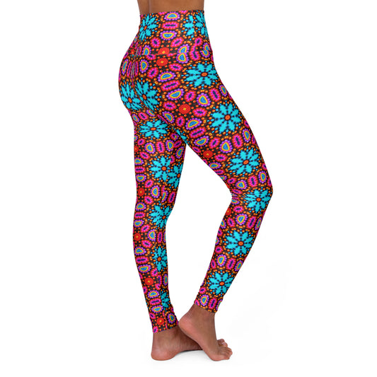 High Waisted Yoga Leggings | Amazing quality abstract colorful design