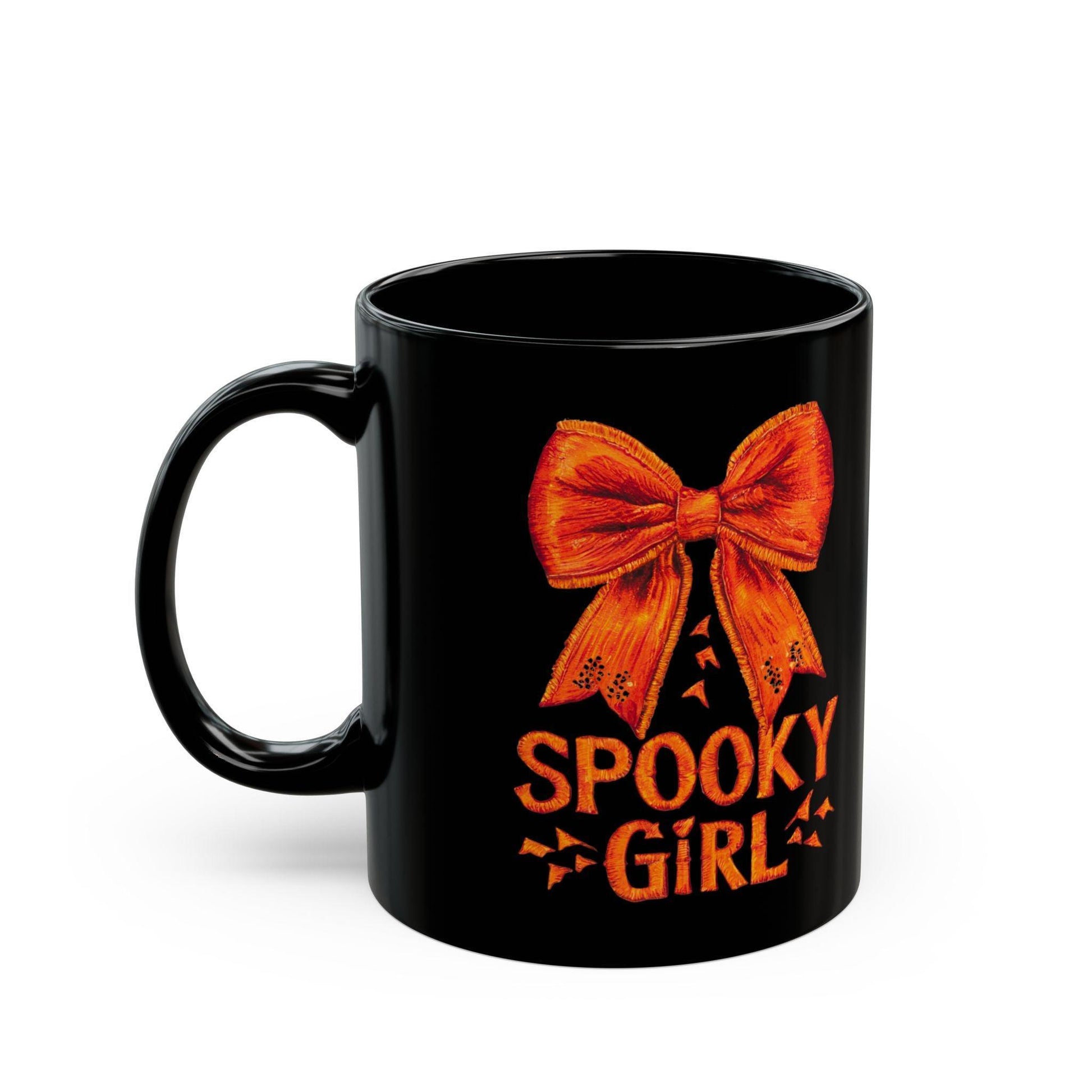 Spooky Girl Coquette Black Mug - Cosmic Creations by Karen