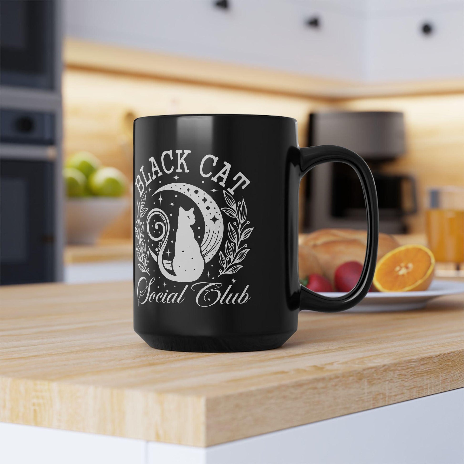 Black Cat Social Club Halloween Mug - Cosmic Creations by Karen