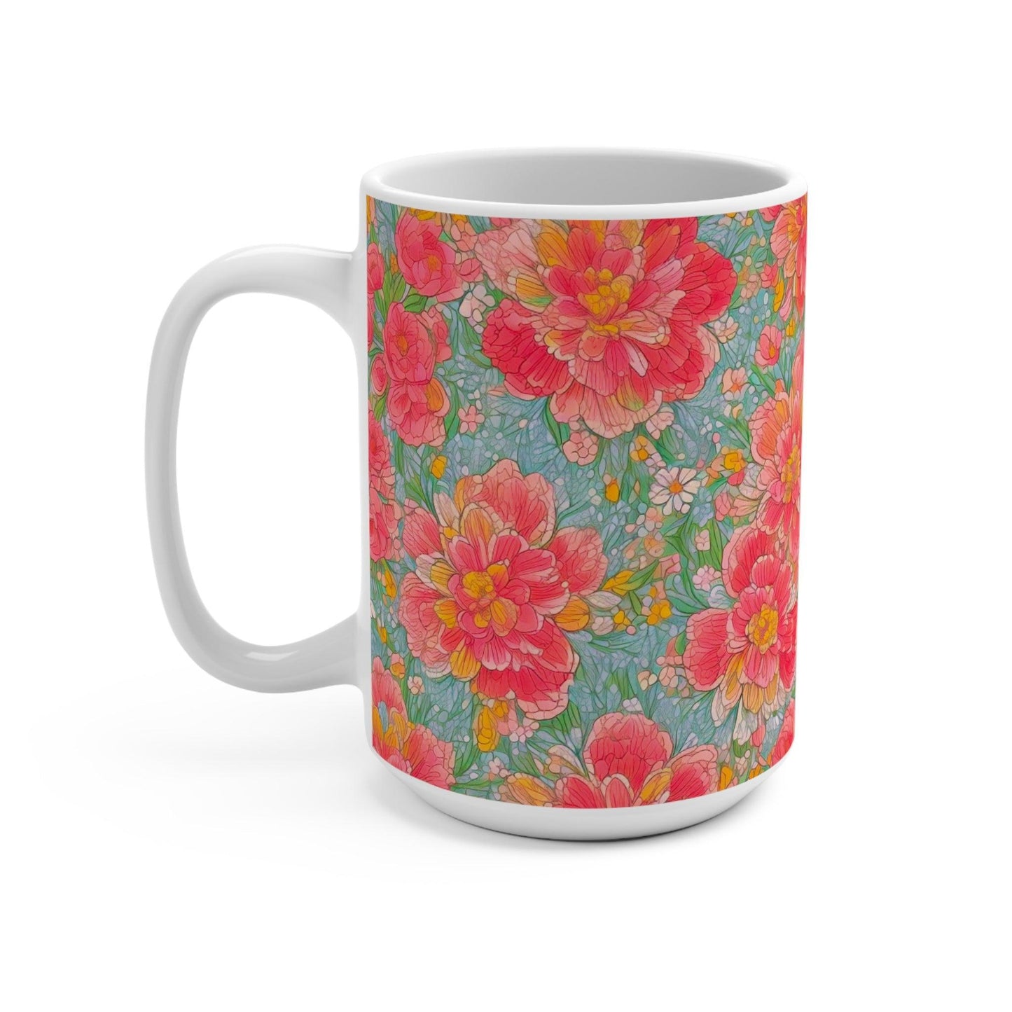 Mug with stunning floral motifs, the perfect gift for any occasion or celebration for friends, family, and colleagues. - Cosmic Creations by Karen