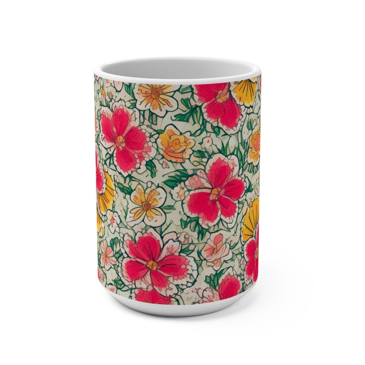 Mug with stunning floral motifs, the perfect gift for any occasion or celebration for friends, family, and colleagues. - Cosmic Creations by Karen