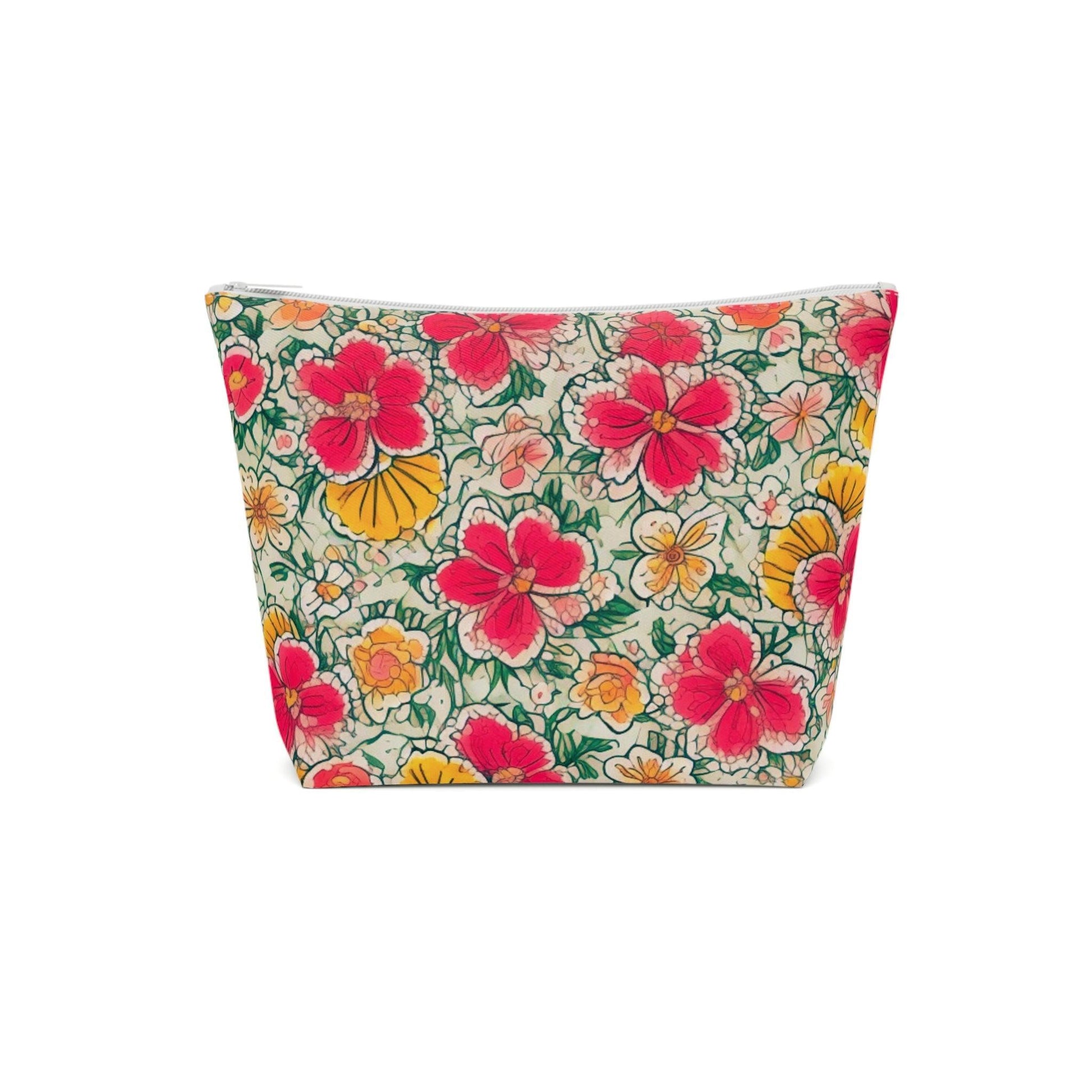 Colorful Floral Cotton Cosmetic Bag Vibrant and Stylish Makeup Bag, Perfect for Personal Use & Gifts - Cosmic Creations by Karen