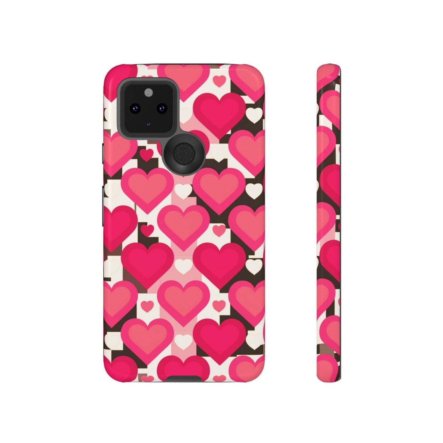 Tough Phone Case :" Eclectic Elegance Phone Case Collection" ( Hearts patterns)