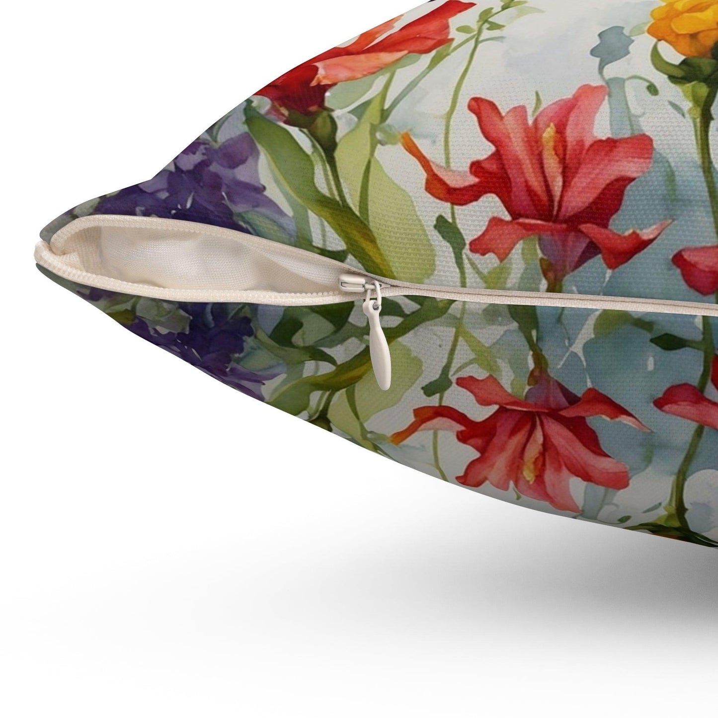 "Hummingbird Harmony - Floral and Hummingbird Cushion"