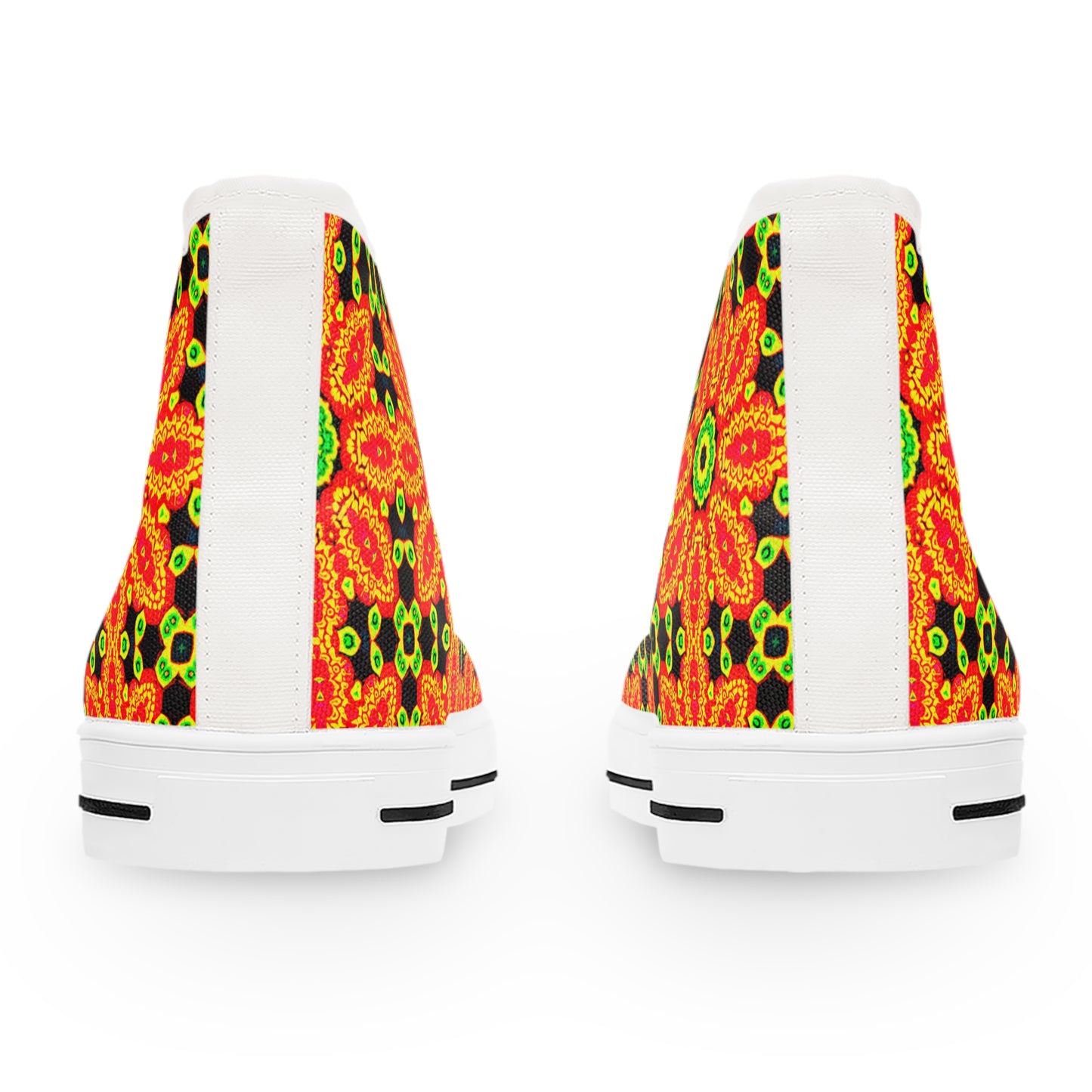 Awesome Orange Flowers Design High Top Sneakers