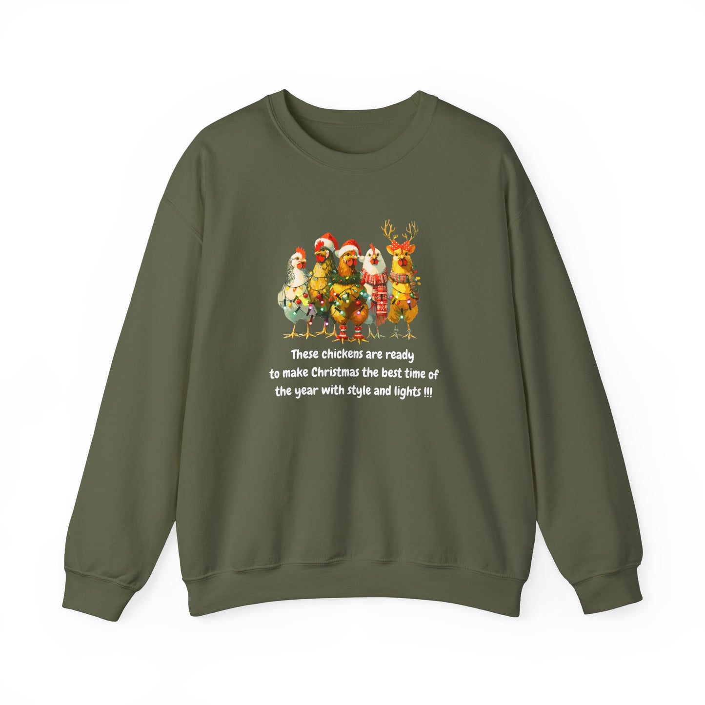 Christmas Chickens Heavy Blend™ Crewneck Sweatshirt