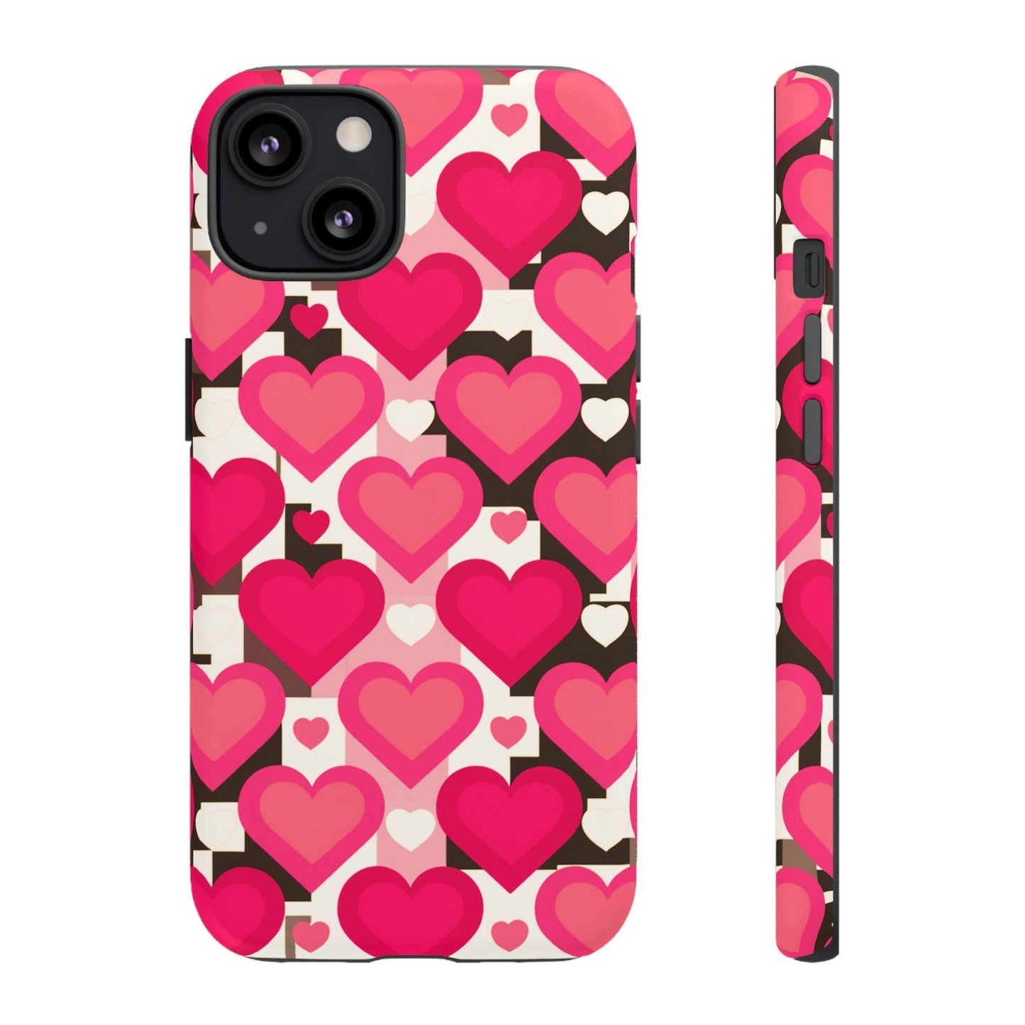 Tough Phone Case :" Eclectic Elegance Phone Case Collection" ( Hearts patterns)