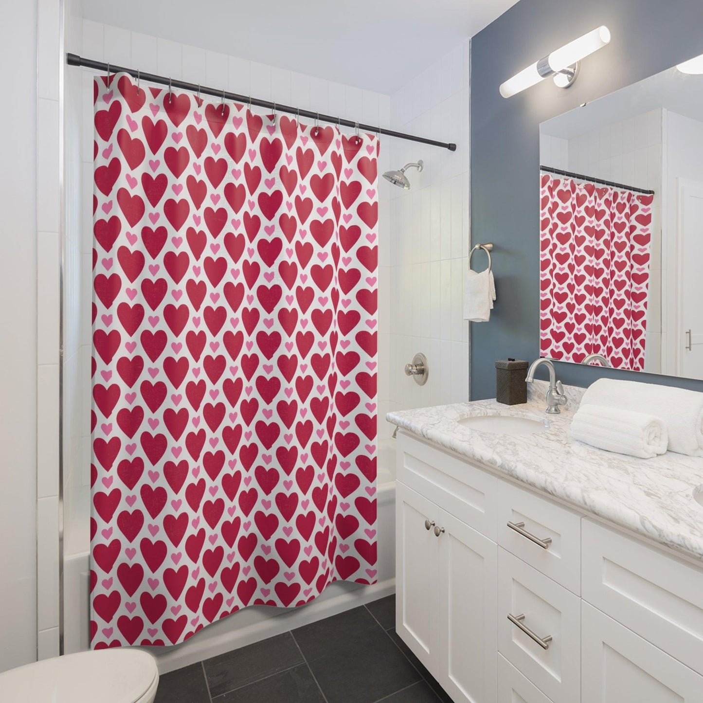 Elegant Shower Curtains Collection ( Hearts) - Cosmic Creations by Karen