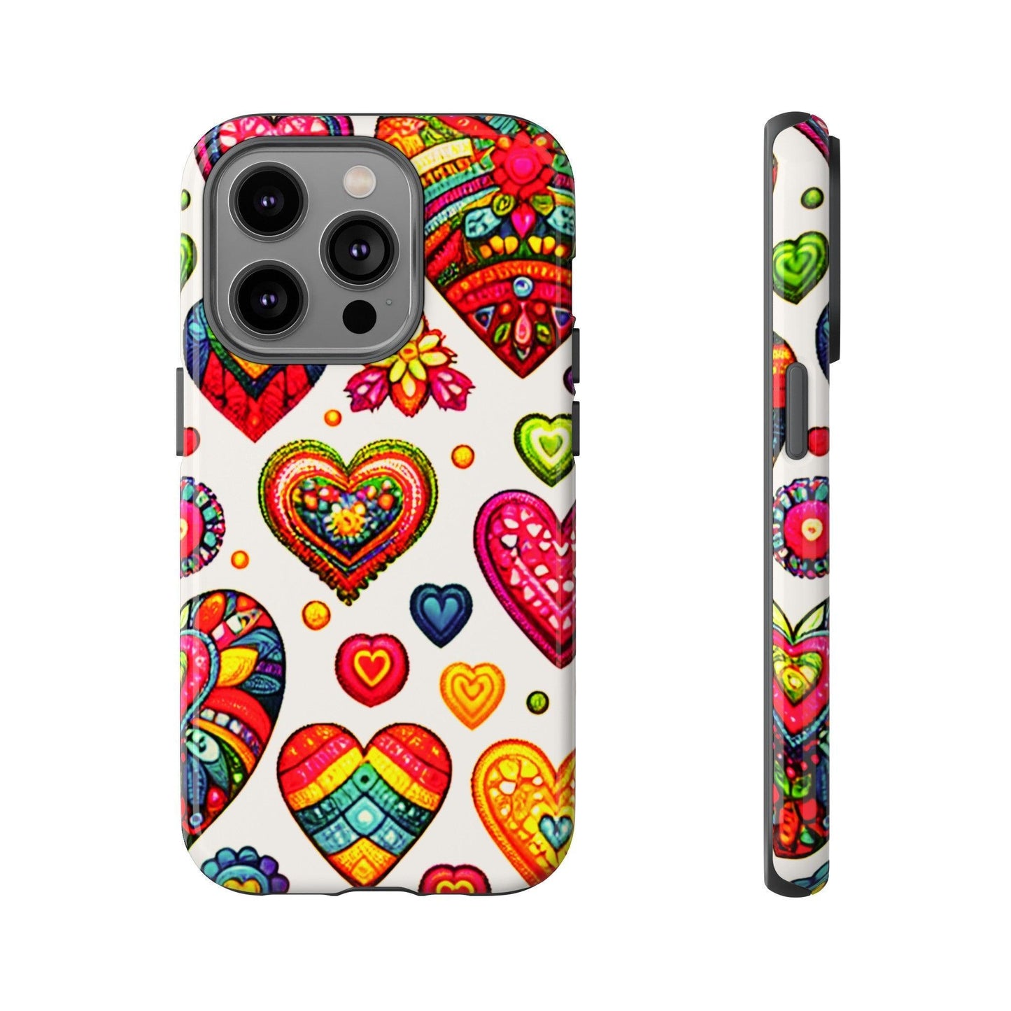 Tough Phone Case :" Eclectic Elegance Phone Case Collection" ( Hearts patterns)