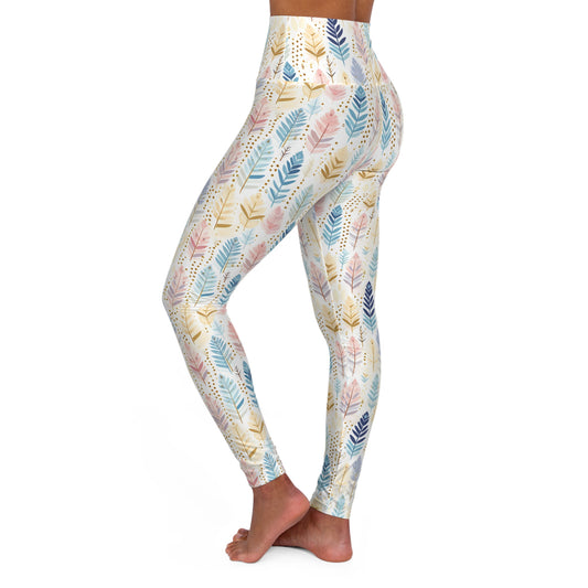 High Waisted Yoga Leggings abstract colorful design