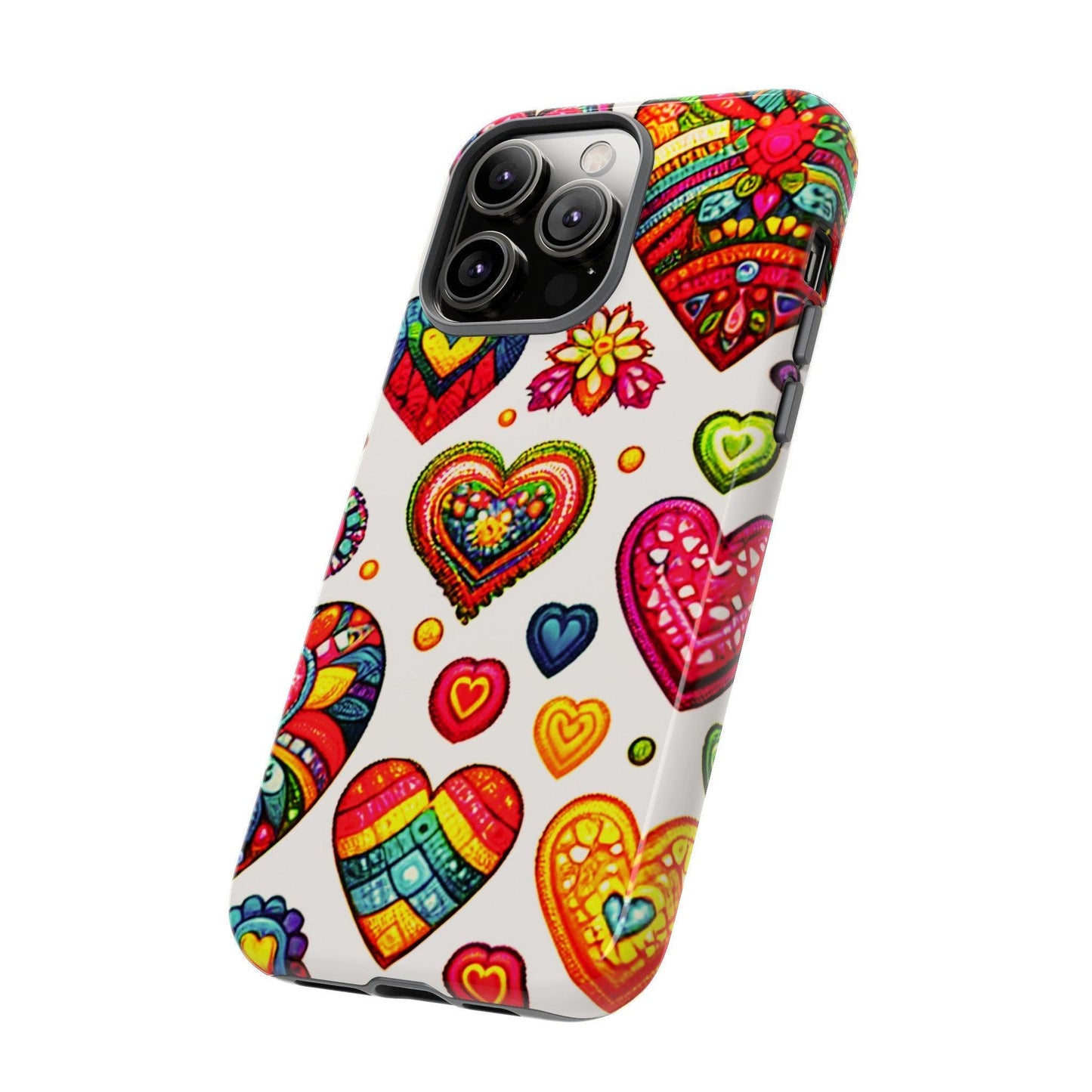 Tough Phone Case :" Eclectic Elegance Phone Case Collection" ( Hearts patterns)