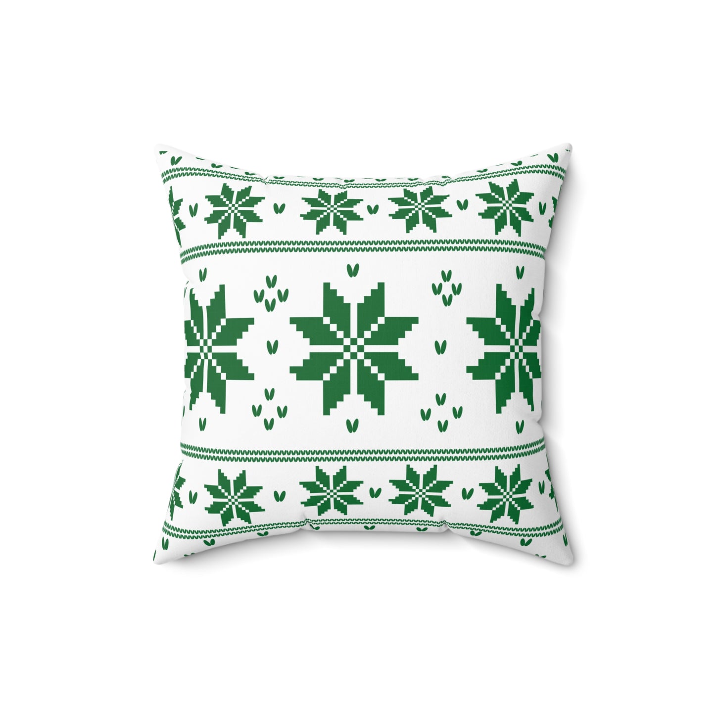 Christmas Knitted Green Style  Design Square Pillow