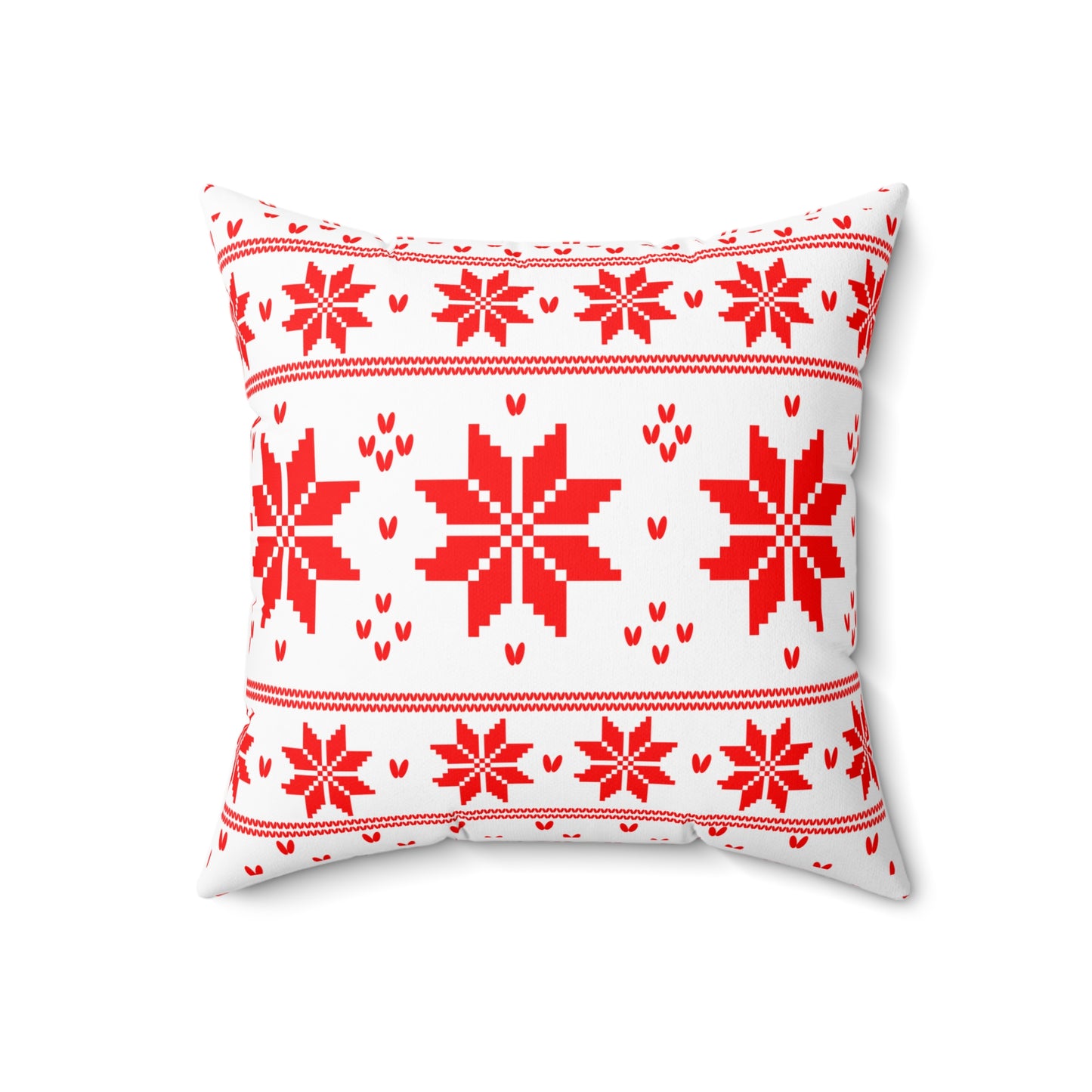 Christmas Knitted Red Style  Design Square Pillow