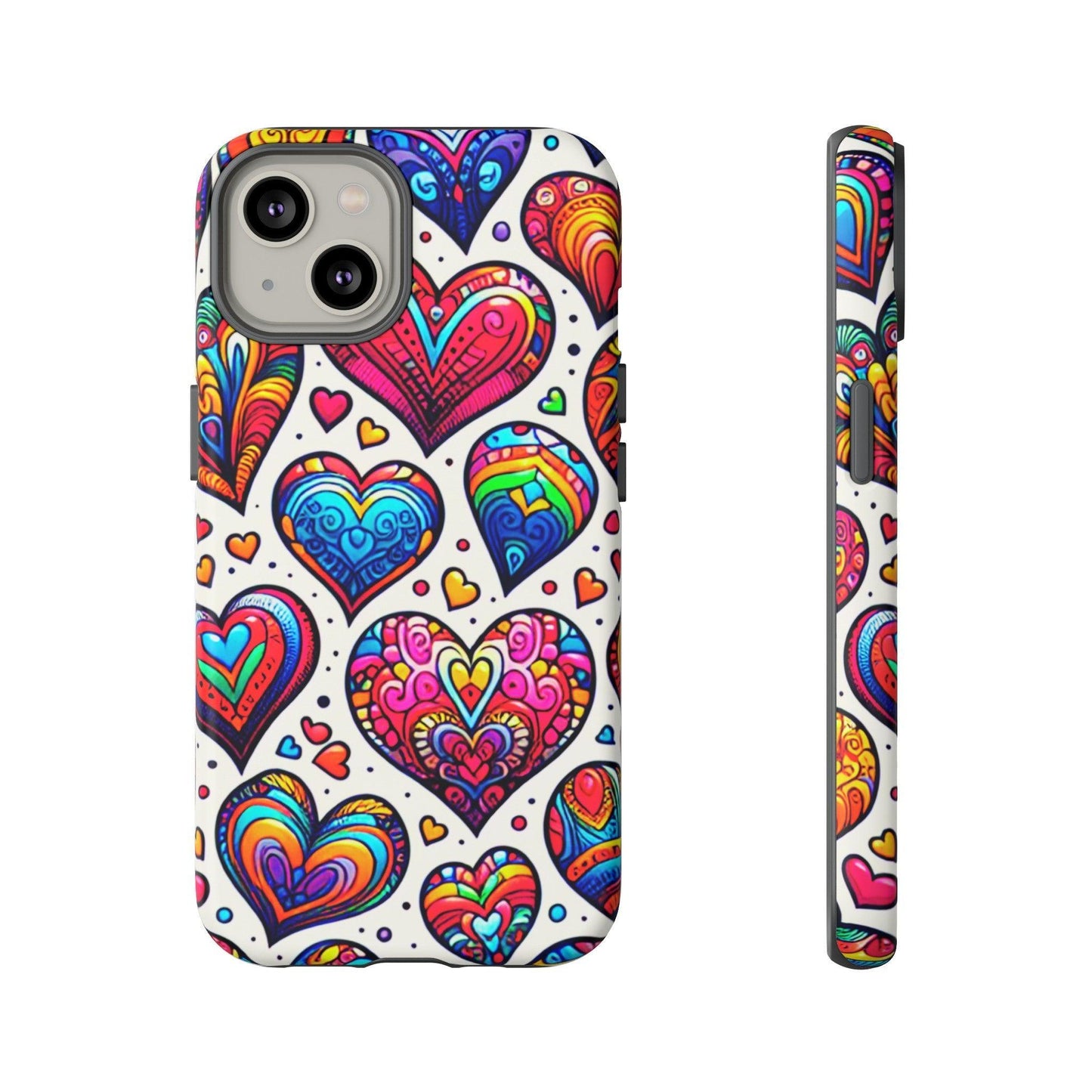 Tough Phone Case :" Eclectic Elegance Phone Case Collection" ( Hearts patterns)