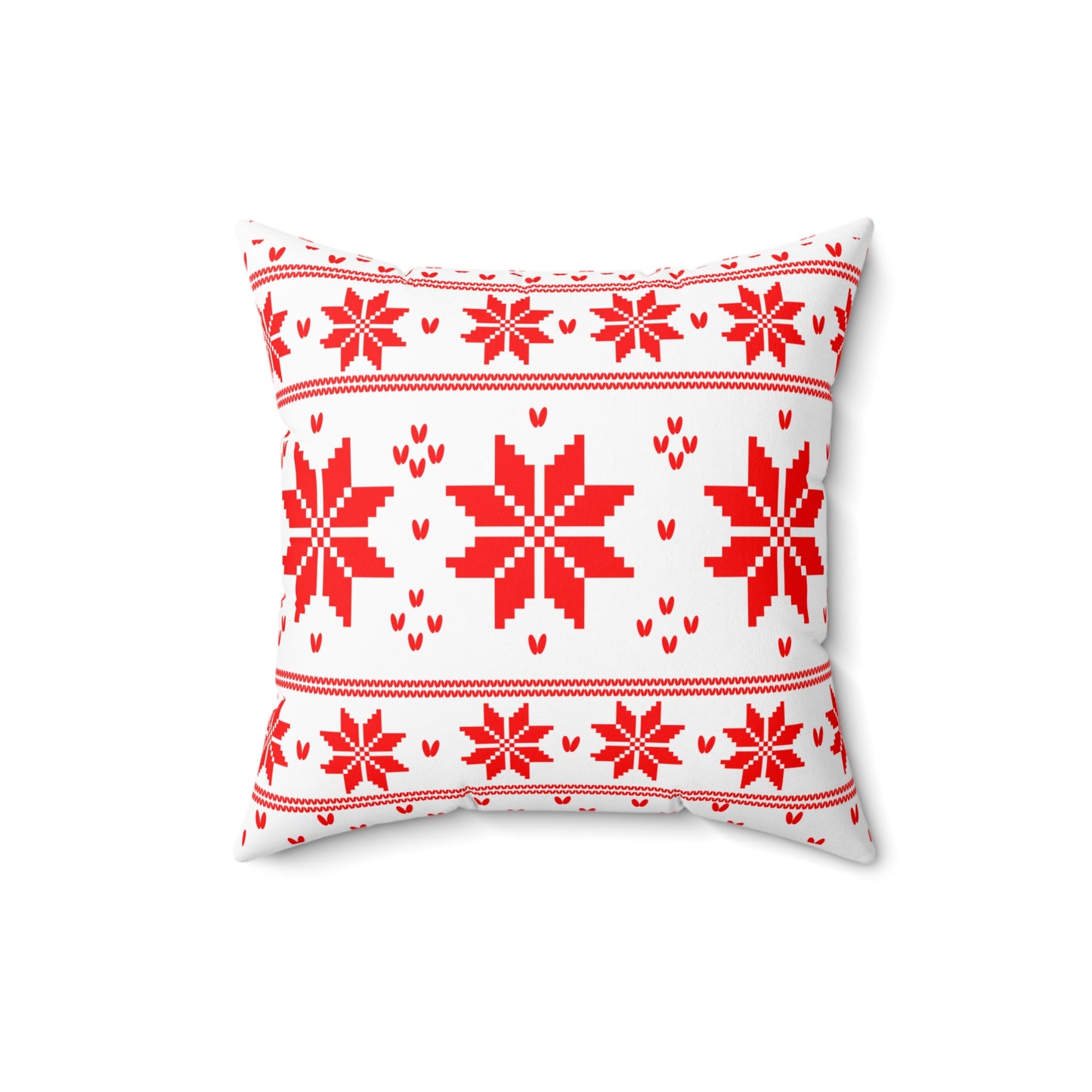 Christmas Knitted Red Style  Design Square Pillow