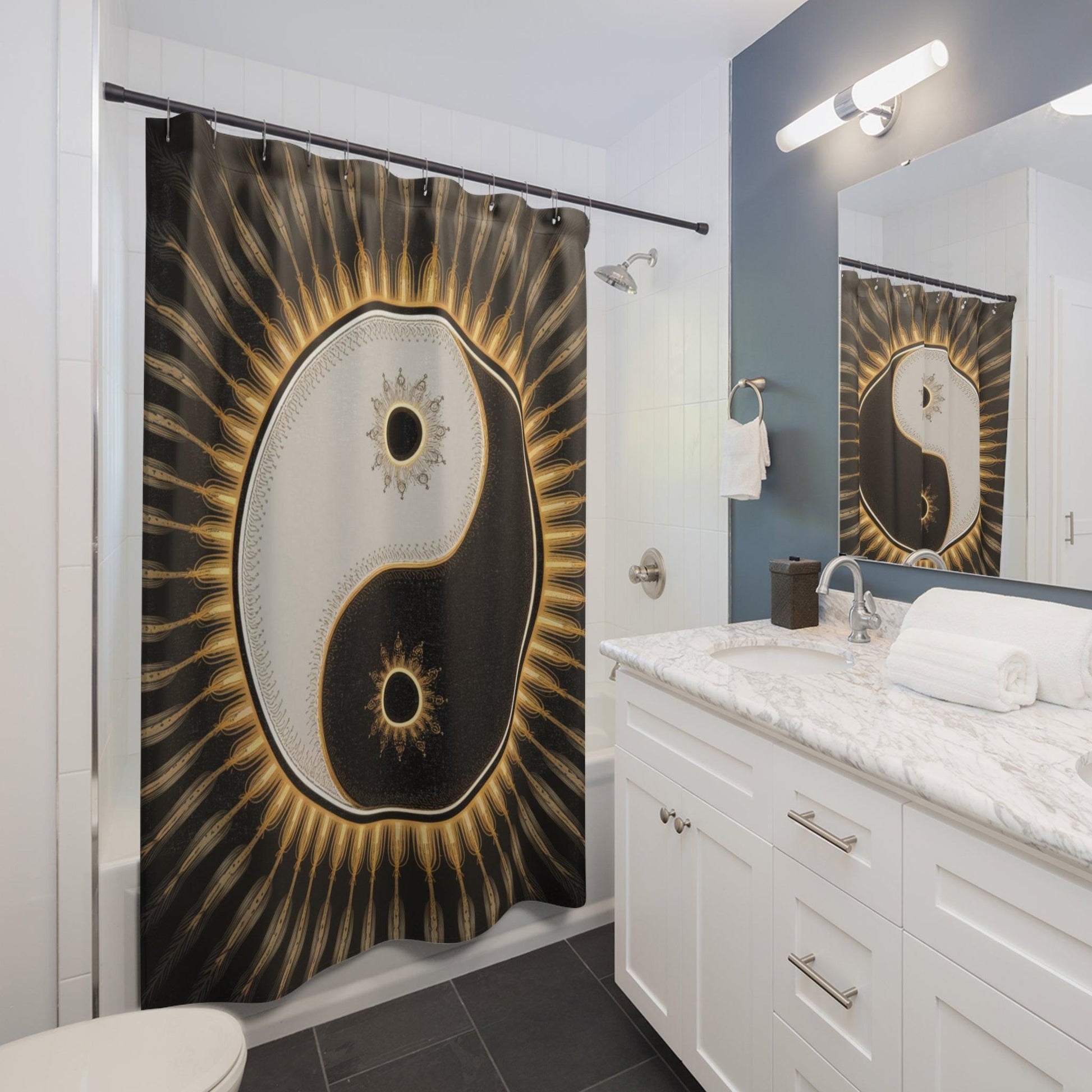 Elegant Shower Curtains Collection ( Ying Yang) - Cosmic Creations by Karen