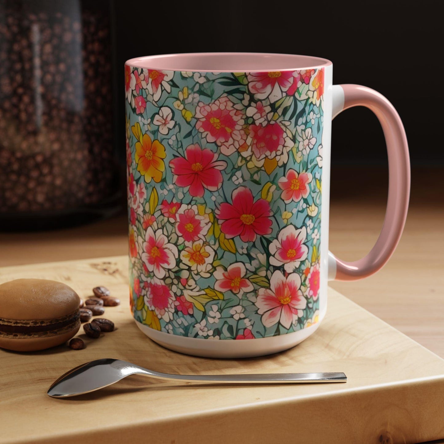 Coffee Mug with stunning floral motifs, the perfect gift for any occasion or celebration for friends, family, and colleagues. - Cosmic Creations by Karen