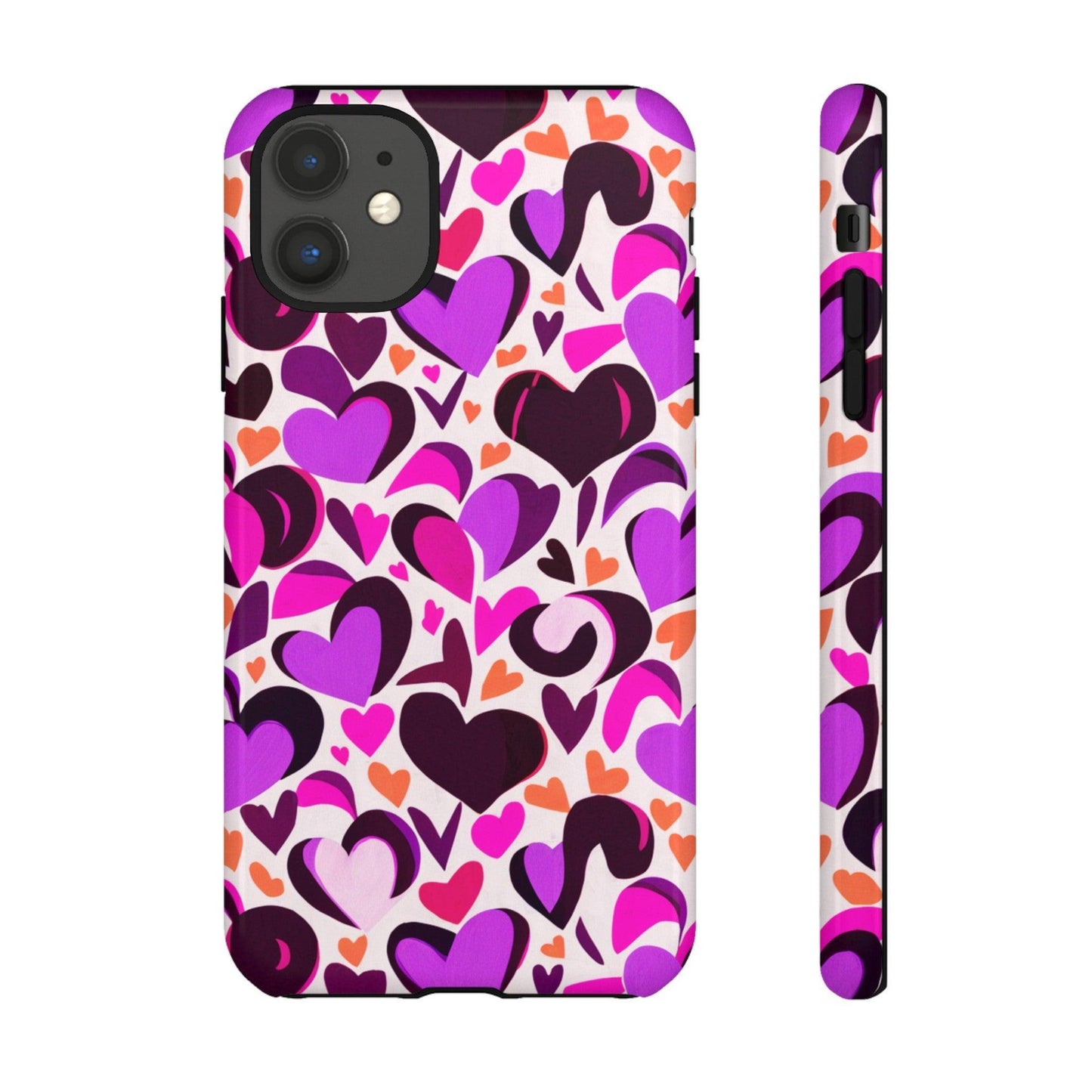 Tough Phone Case :" Eclectic Elegance Phone Case Collection" ( Hearts patterns)