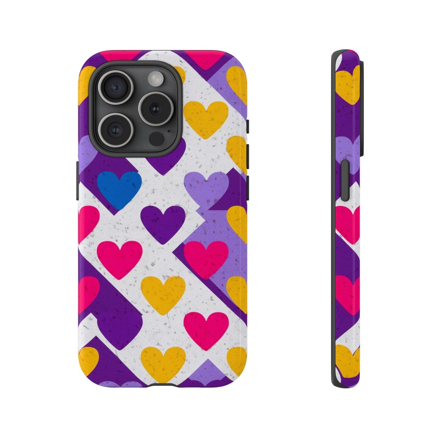 Tough Phone Case :" Eclectic Elegance Phone Case Collection" ( Hearts patterns)