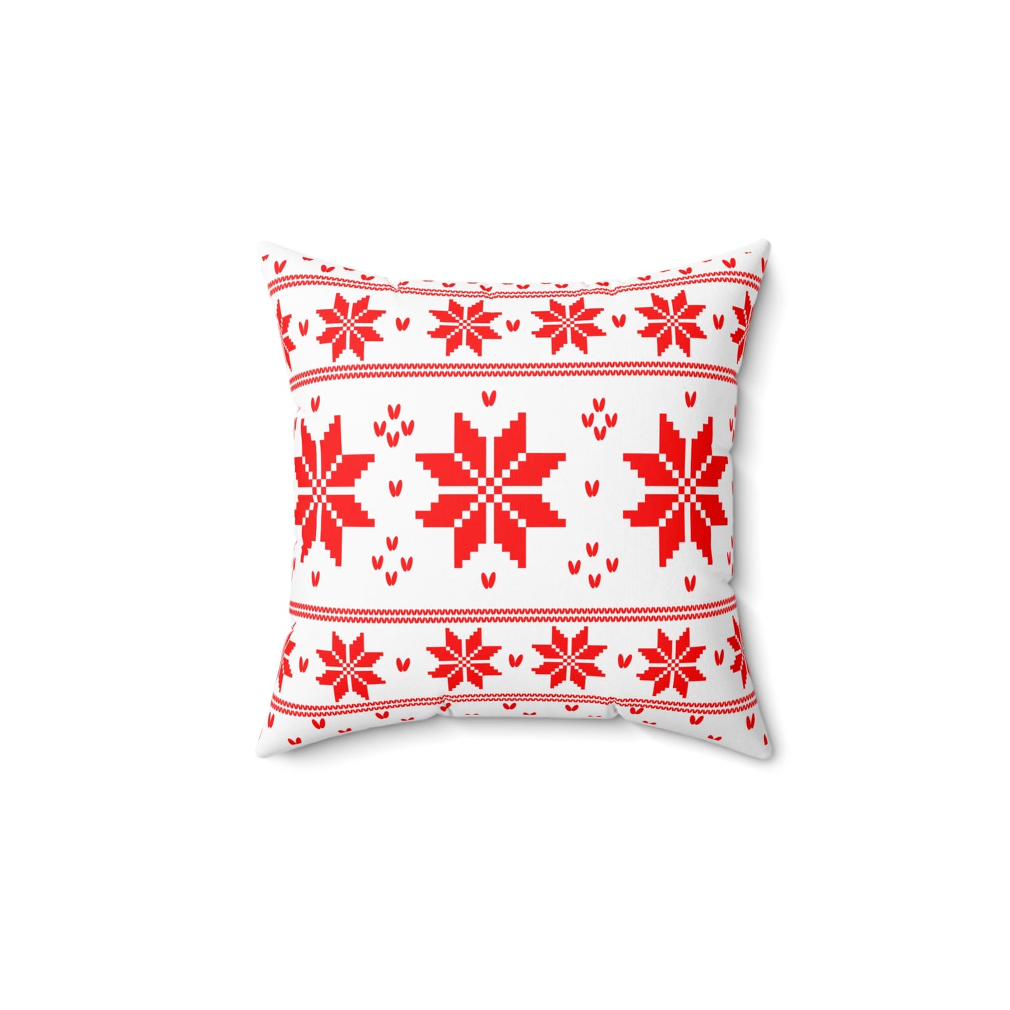 Christmas Knitted Red Style  Design Square Pillow