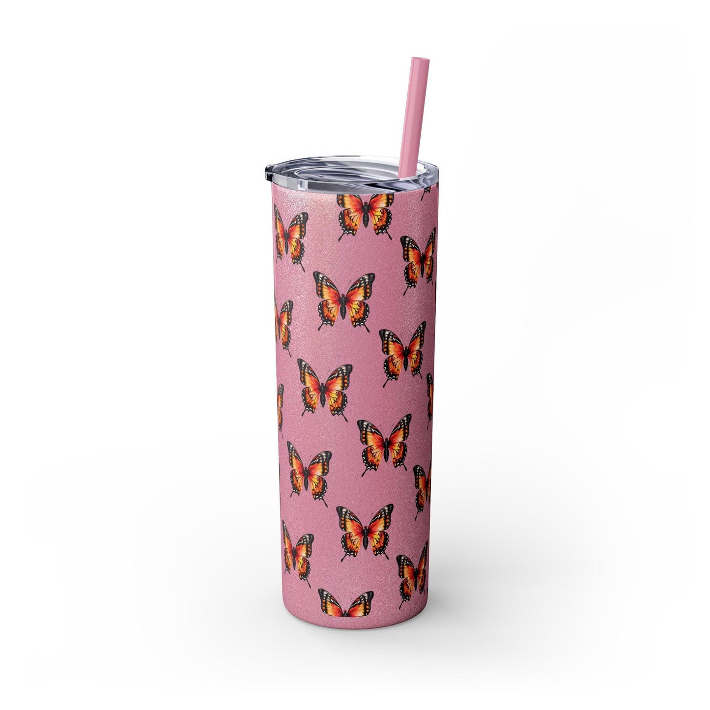 Monarch Butterfly Skinny Tumbler (with Straw, 20oz) - Cosmic Creations by Karen