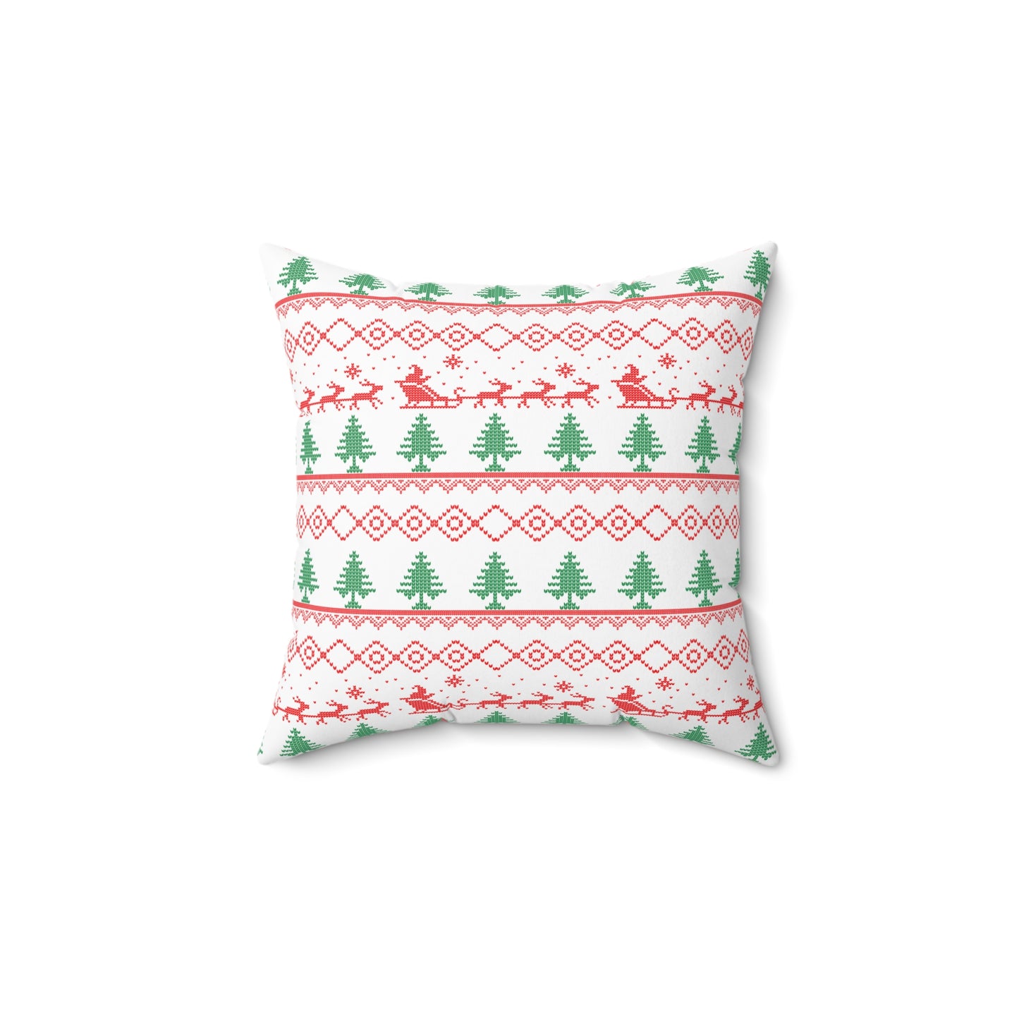 Christmas Knitted Style  pastel tones Design Square Pillow