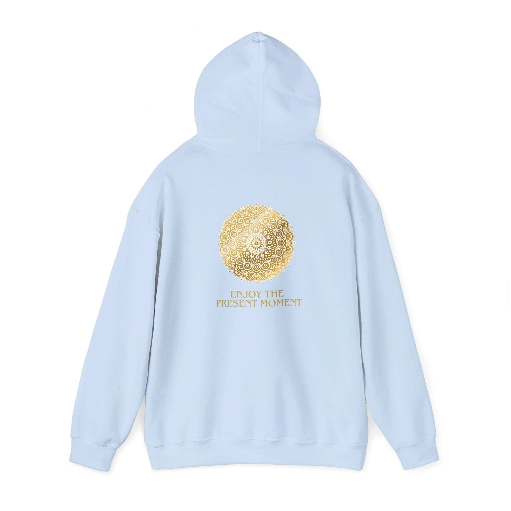 Enjoy the Present Moment & Be Grateful Unisex Heavy Blend™ Hooded Sweatshirt: - Cosmic Creations by Karen