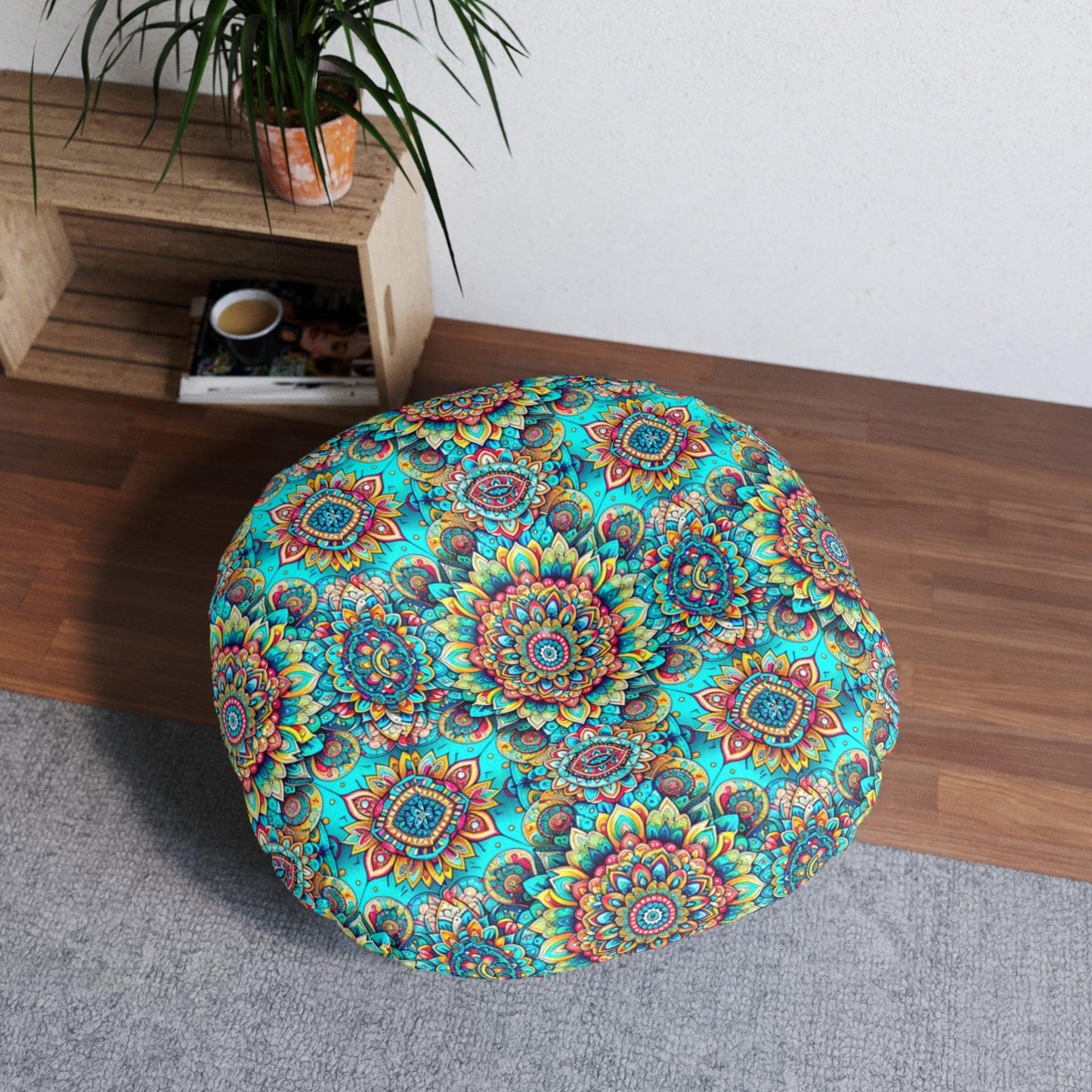 Yoga  Floor  Round Pillow | "Yoga Serenity Collection"