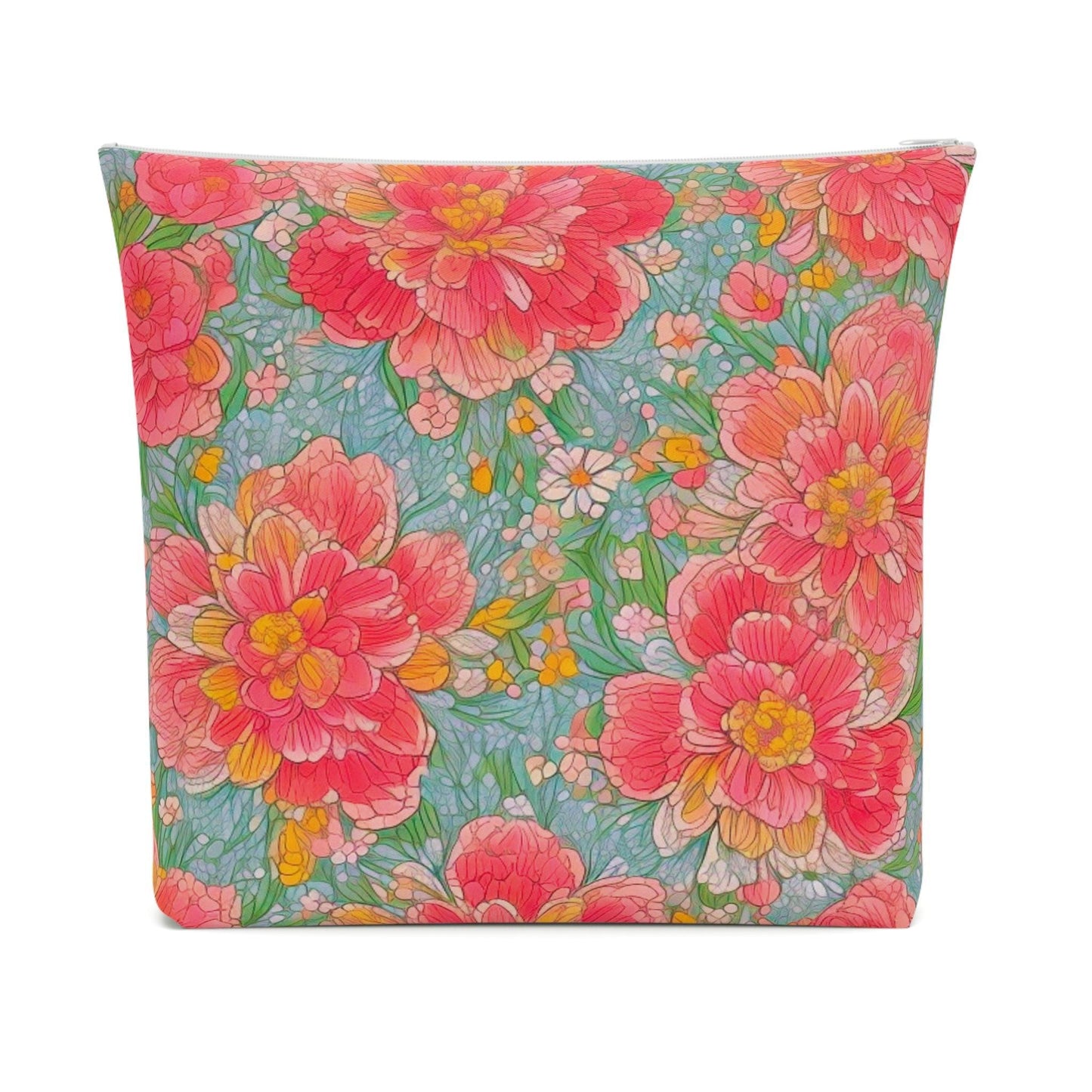 Colorful Floral Cotton Cosmetic Bag Vibrant and Stylish Makeup Bag, Perfect for Personal Use & Gifts - Cosmic Creations by Karen