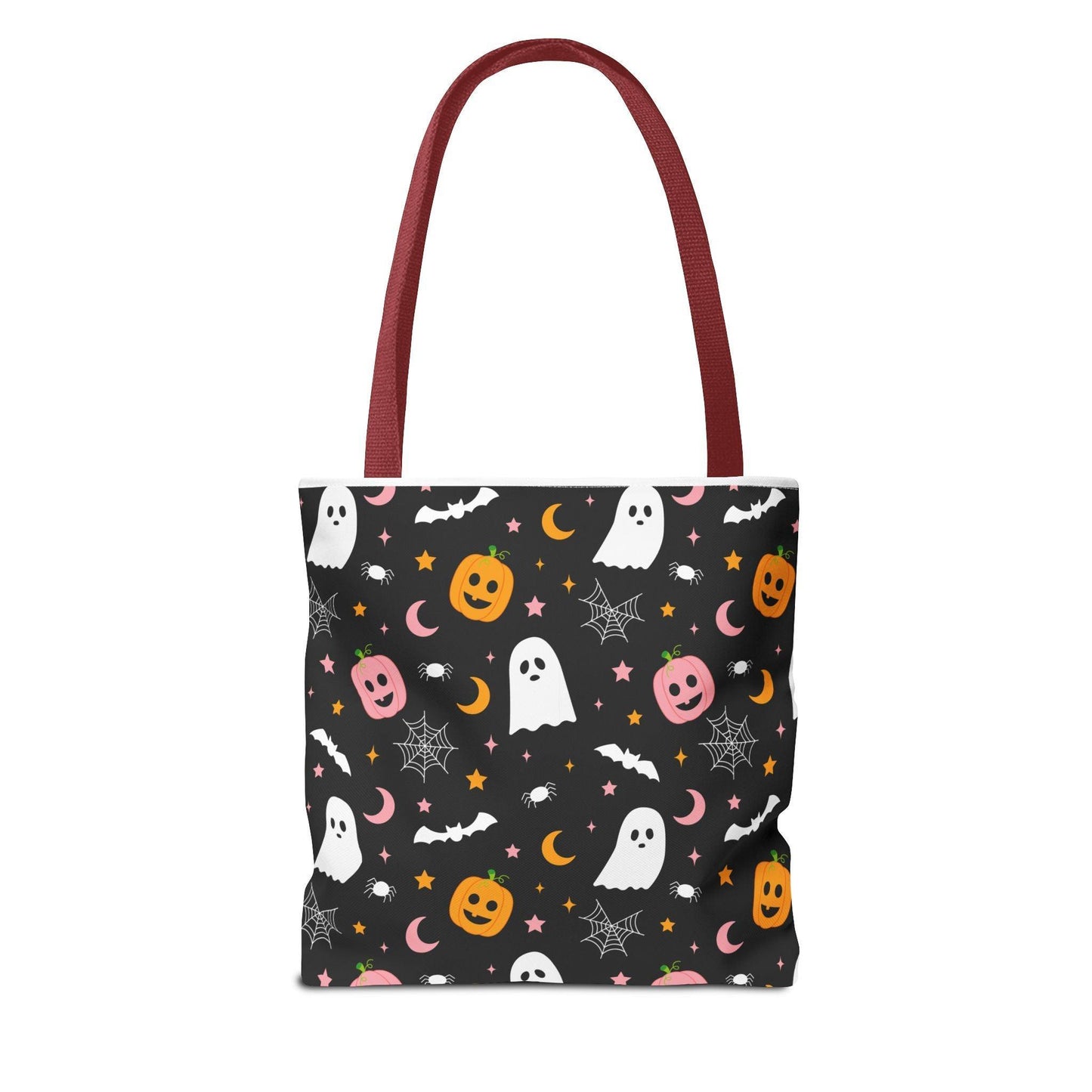 Ghosts & Pumpkins Black Tote Bag - Cosmic Creations by Karen