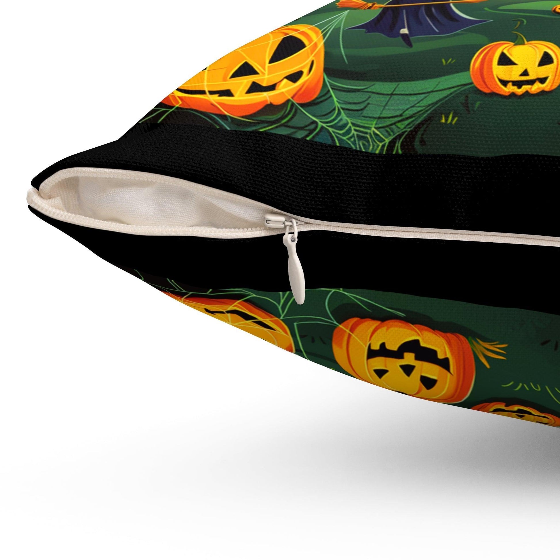 Halloween Town Black Spun Polyester Pillow - Cosmic Creations by Karen