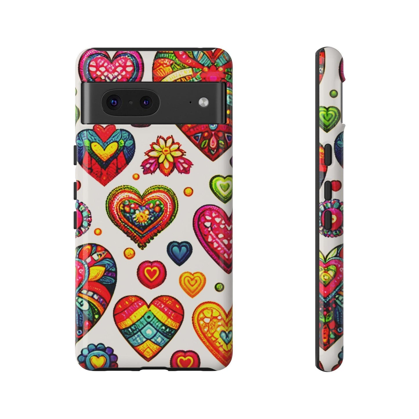 Tough Phone Case :" Eclectic Elegance Phone Case Collection" ( Hearts patterns)