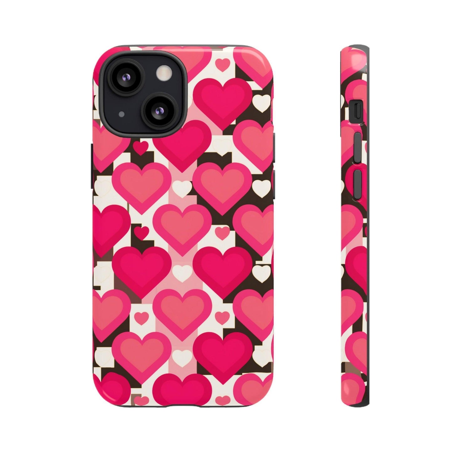 Tough Phone Case :" Eclectic Elegance Phone Case Collection" ( Hearts patterns)