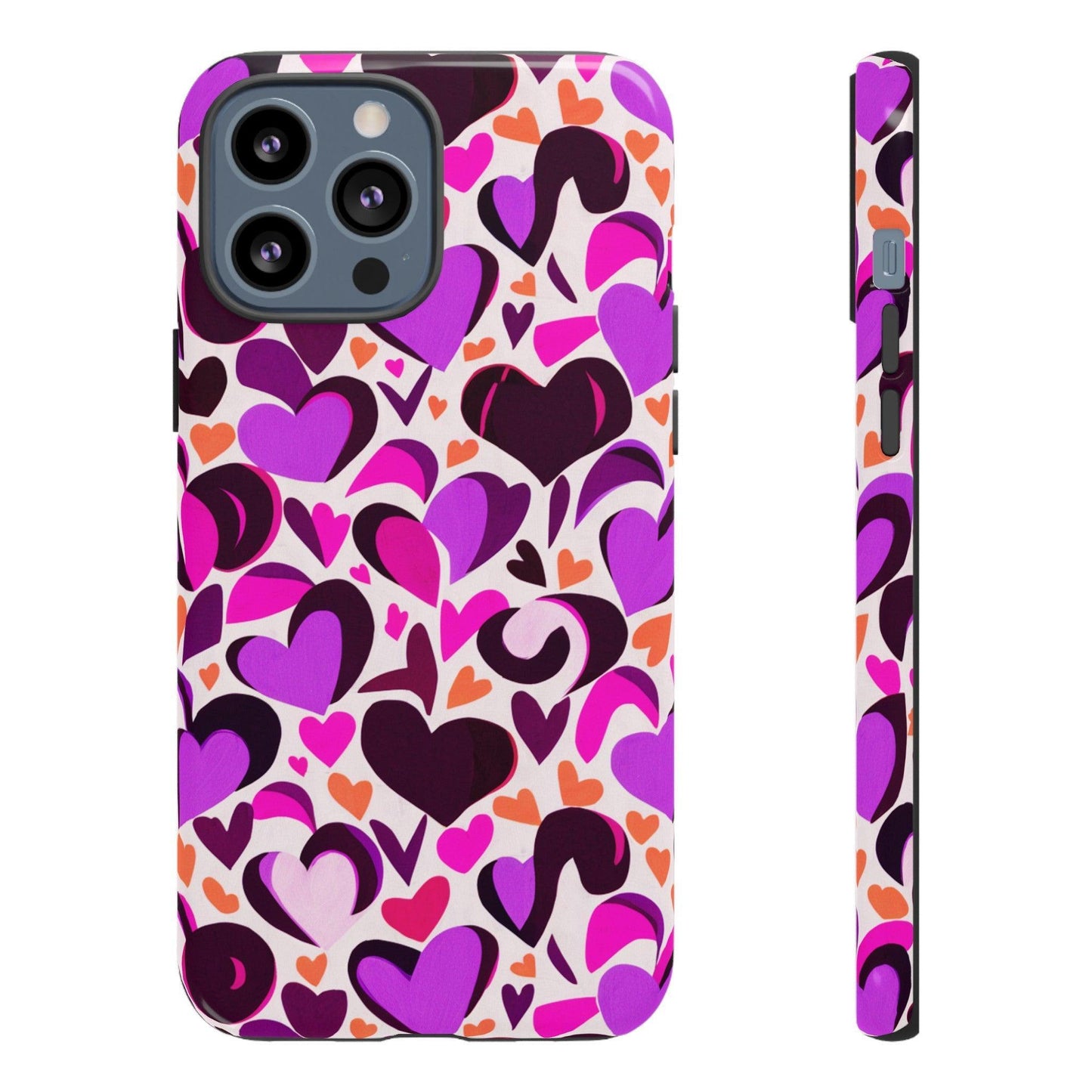 Tough Phone Case :" Eclectic Elegance Phone Case Collection" ( Hearts patterns)