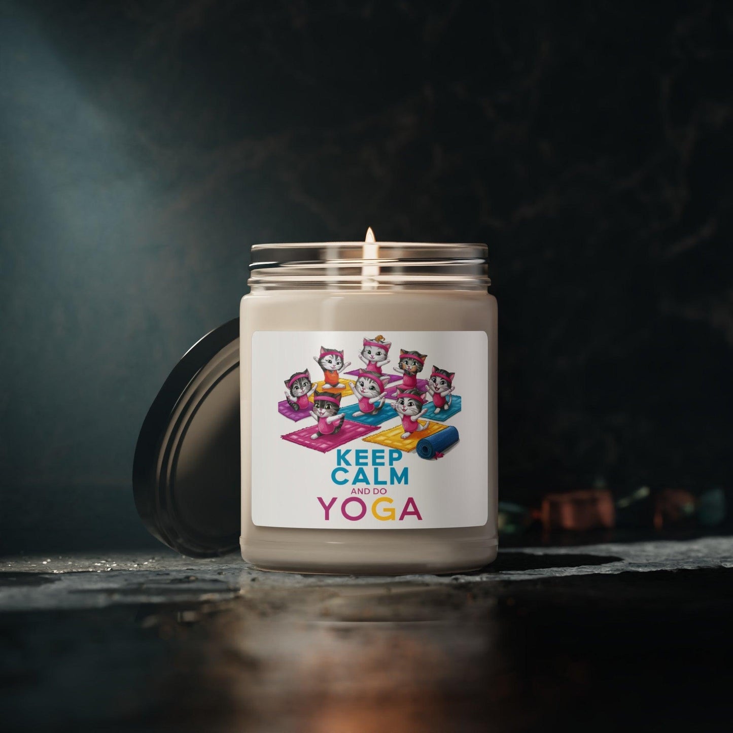 Serenity Soy Scented Candle | "Yoga Serenity Collection" | Cute Kitties