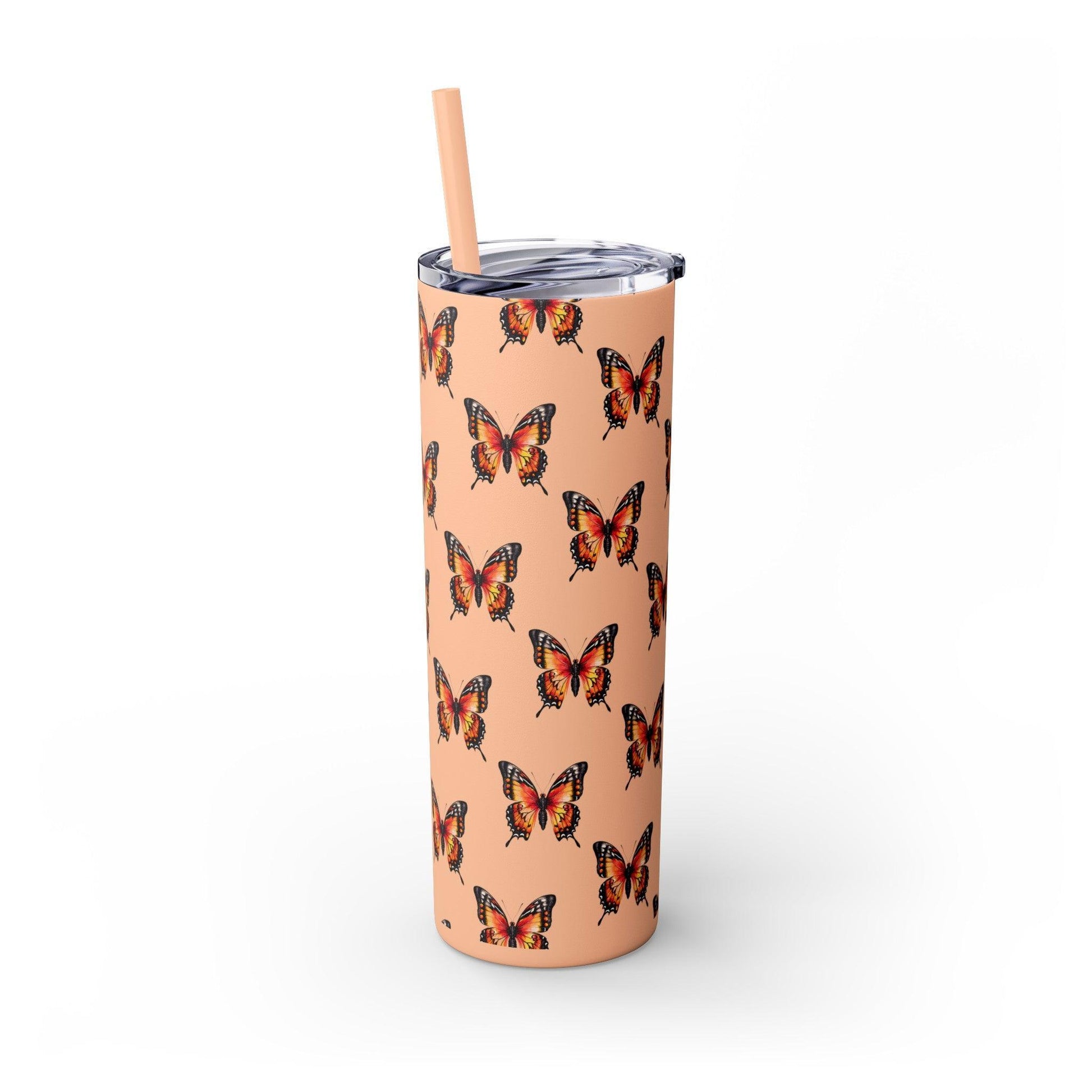 Monarch Butterfly Skinny Tumbler (with Straw, 20oz) - Cosmic Creations by Karen