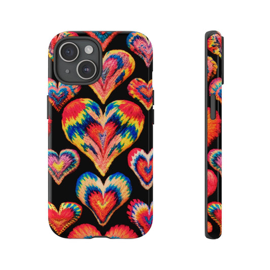 Tough Phone Case :" Eclectic Elegance Phone Case Collection" ( Hearts patterns)